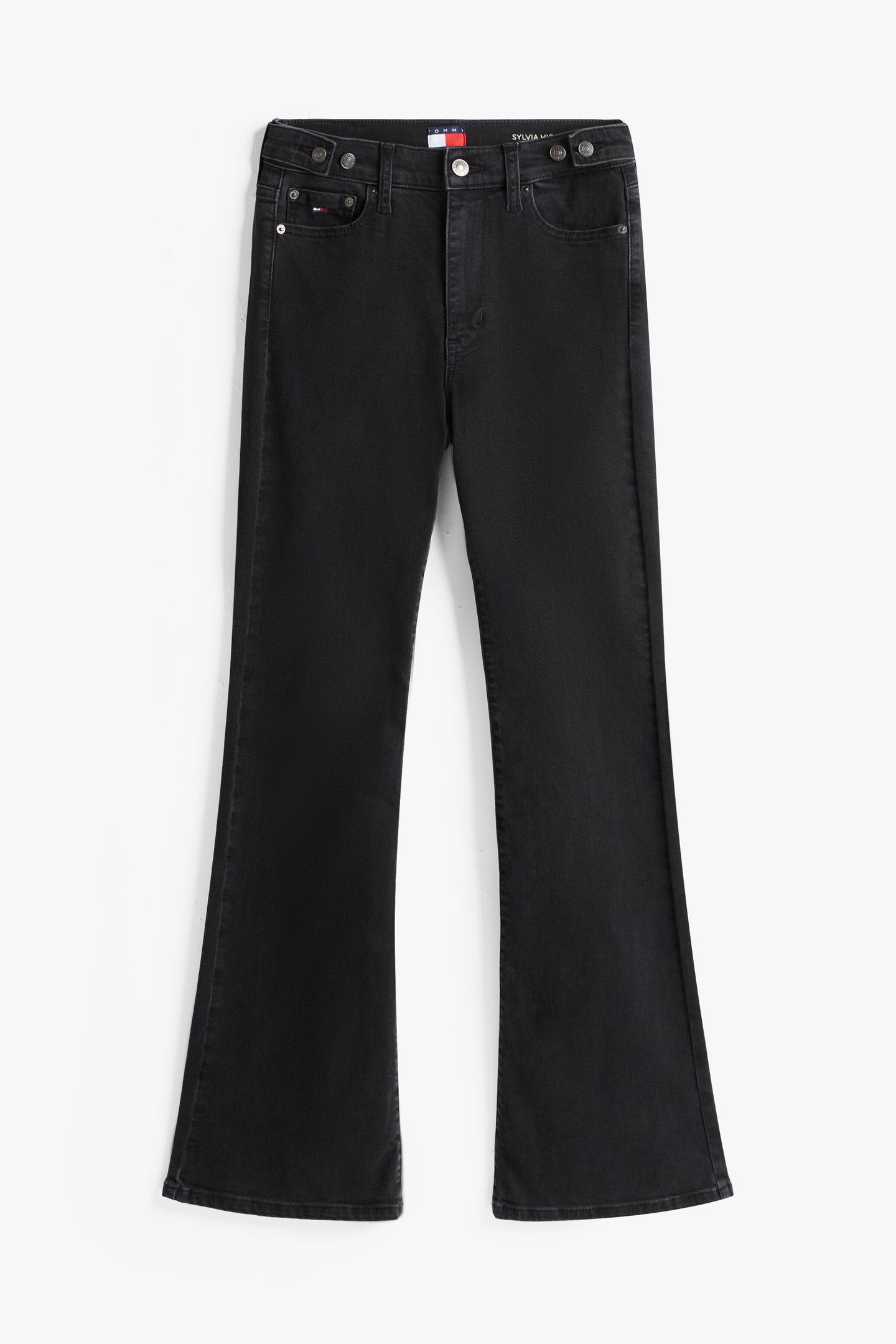 SYLVIA HIGH FLARE TAB DENIM WASHED BLACK BLACK 4