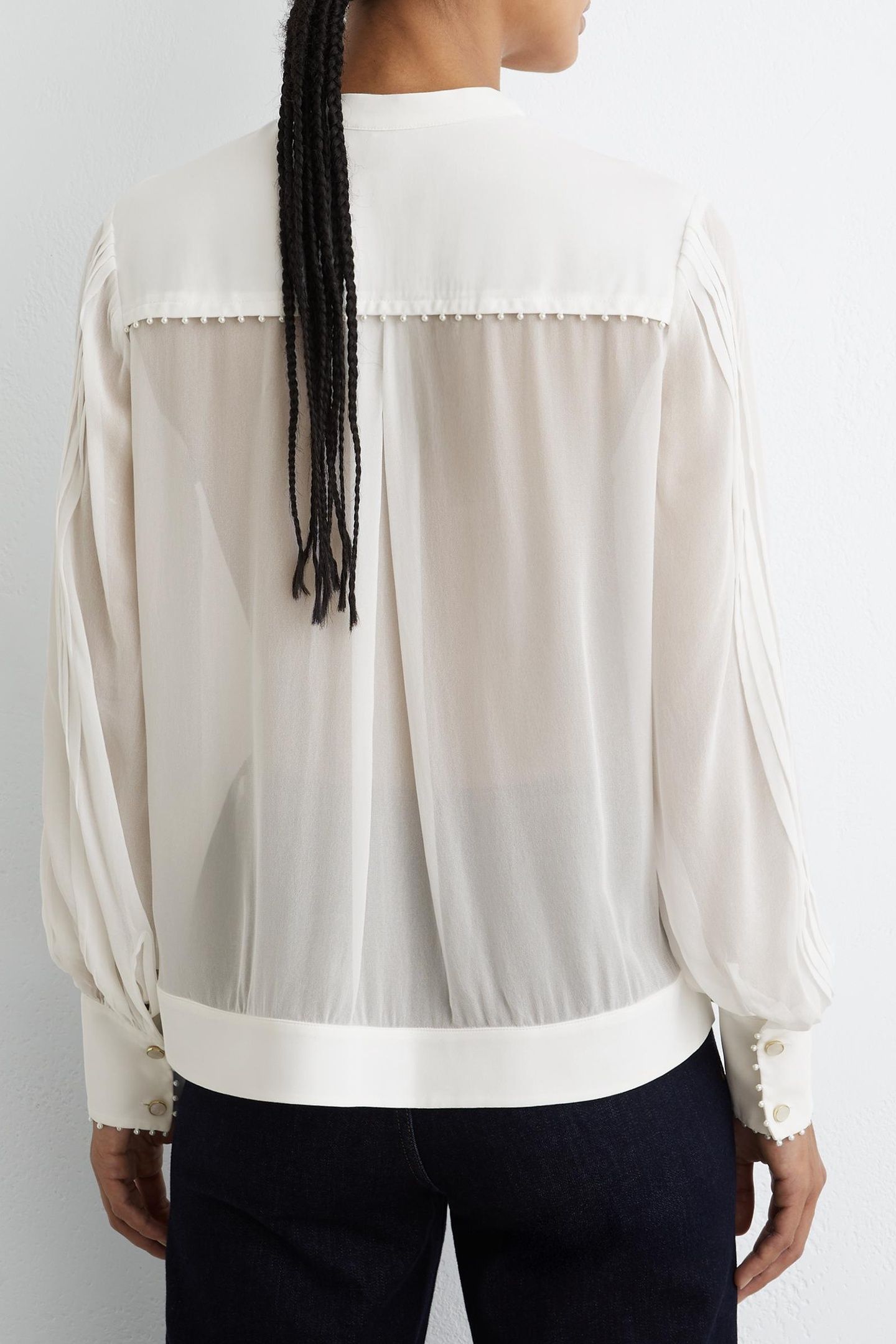 TIE NECK BLOUSE IVORY 3