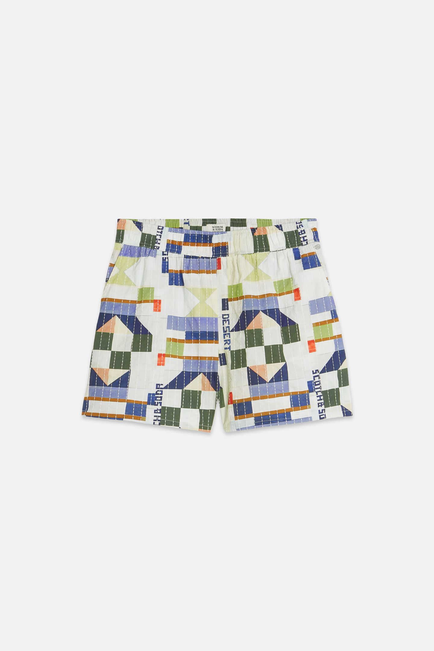 PRINTED AND STICH-EMBROIDERED SHORTS PATCHWORK INFINITY 5