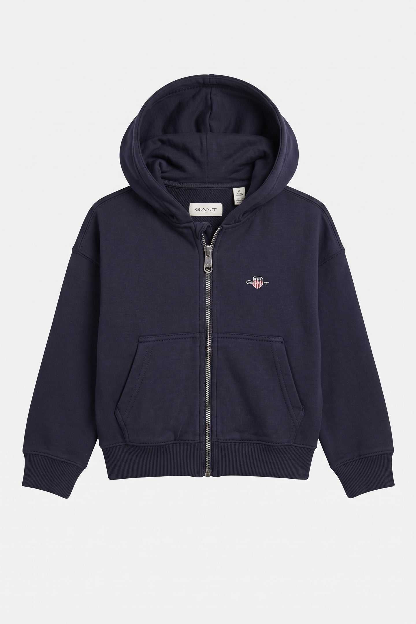 KIDS GIRLS SHIELD OVERSIZE CROP ZIP HOODIE EVENING BLUE 2