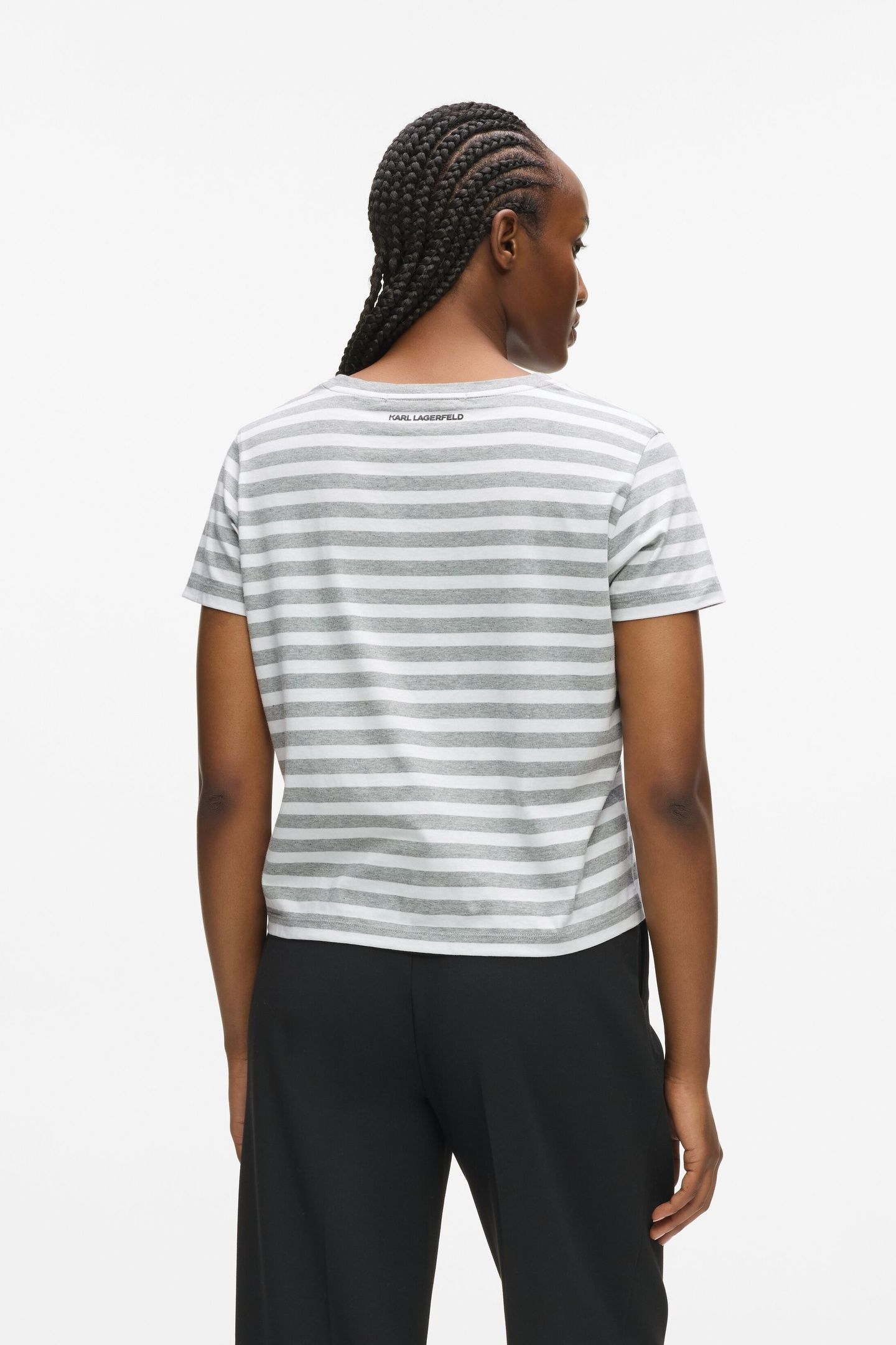IKON STRIPE T-SHIRT WHITE-GREY-STRIPE 2