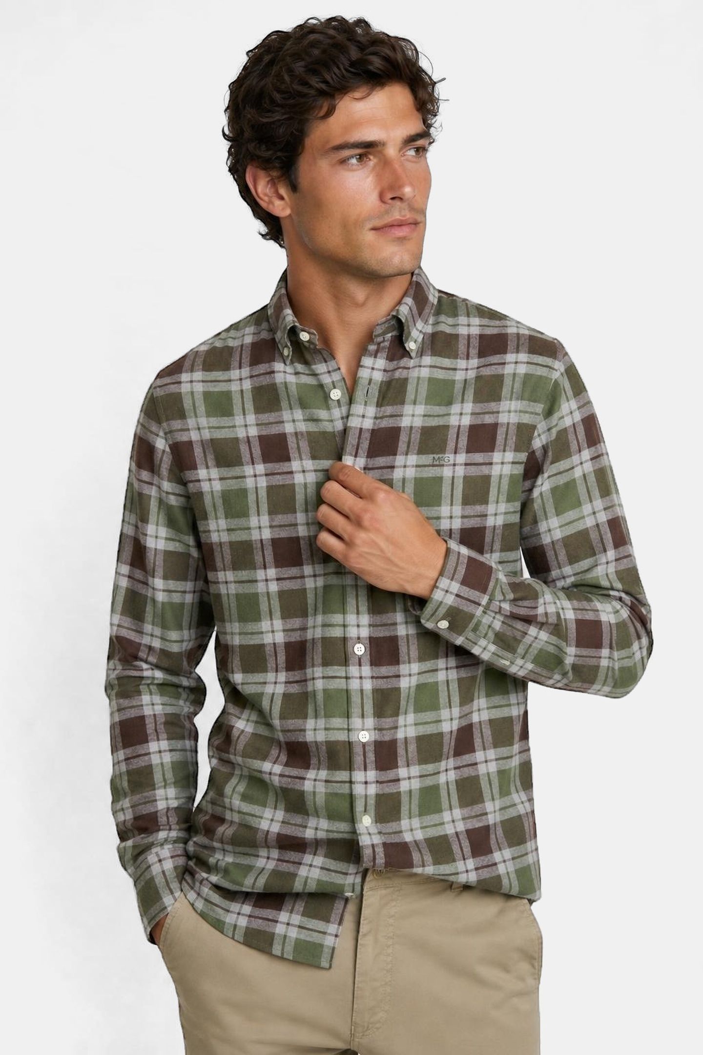 FLANNEL CHECK SHIRT #5 DARK OLIVE 3