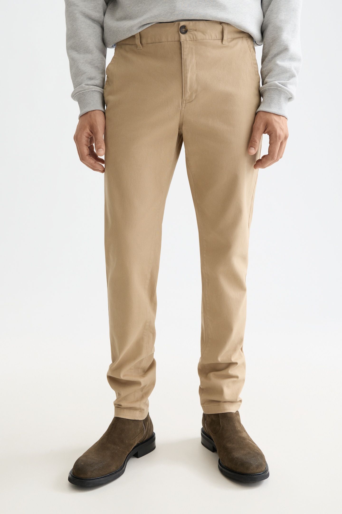 MOTT COTTON-BLEND TWILL CHINO MEDIUM BEIGE 1