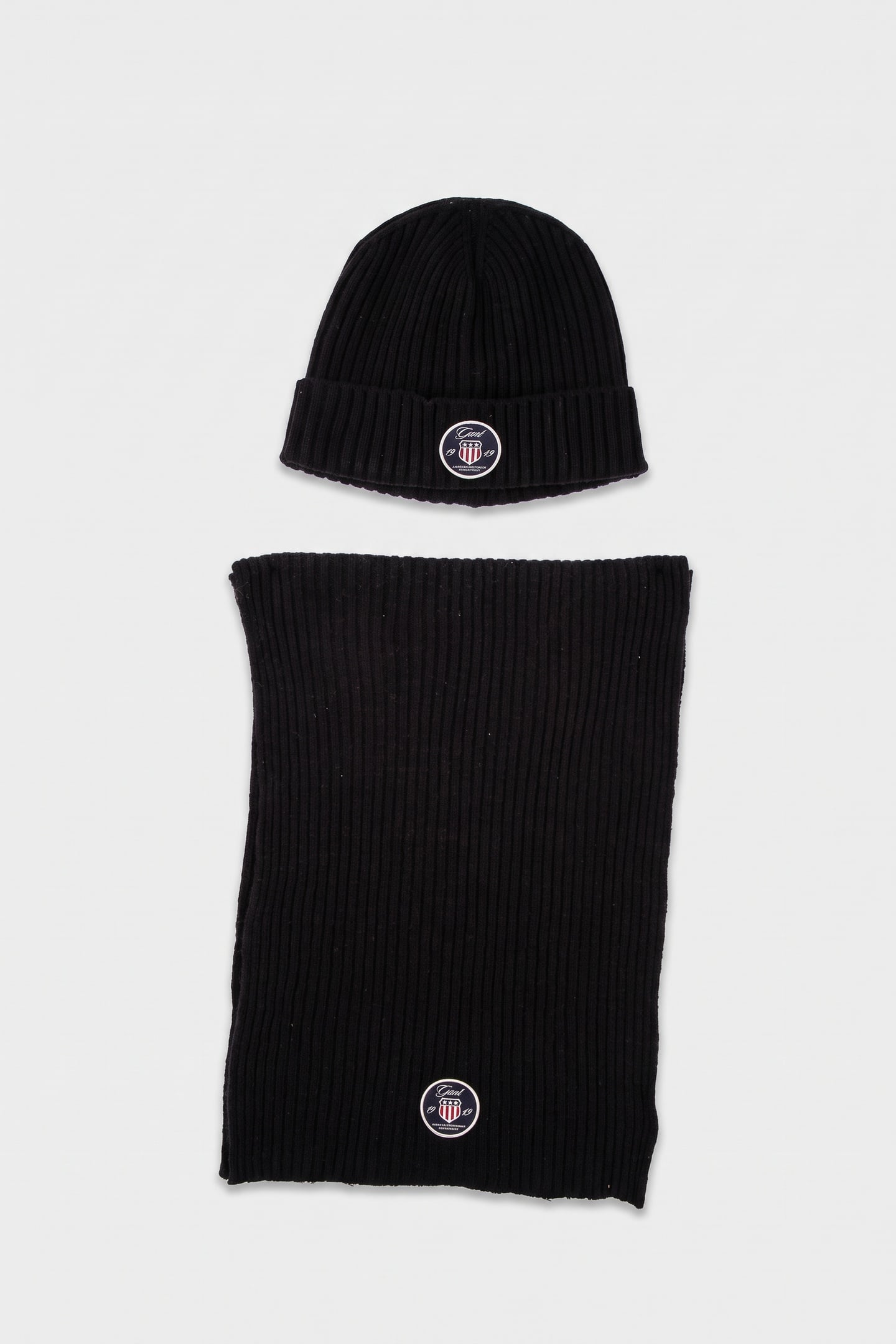 BEANIE AND SCARF WOOL MIX BLACK 2