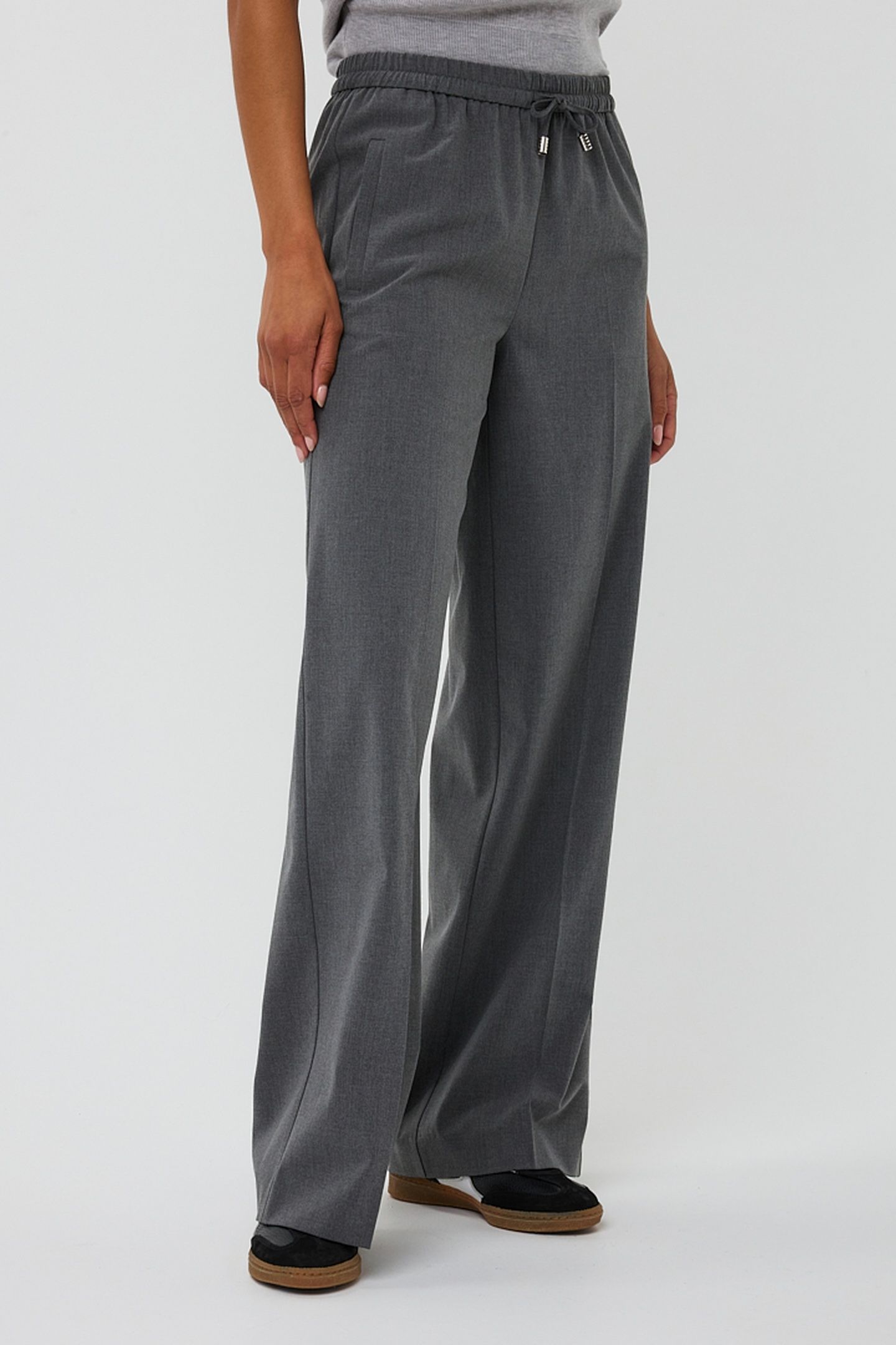 TROUSERS DRAWSTRING MELANGE GREY MELANGE 1