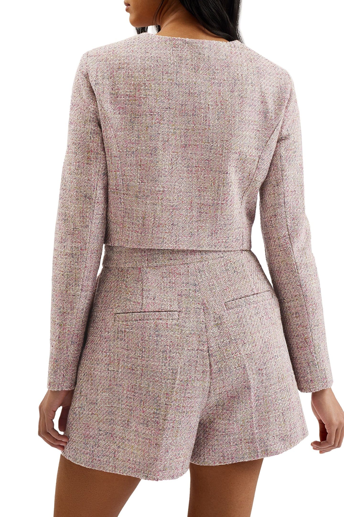CONSTA TAILORED FITTED BOUCLE CROPPED IVORY 2