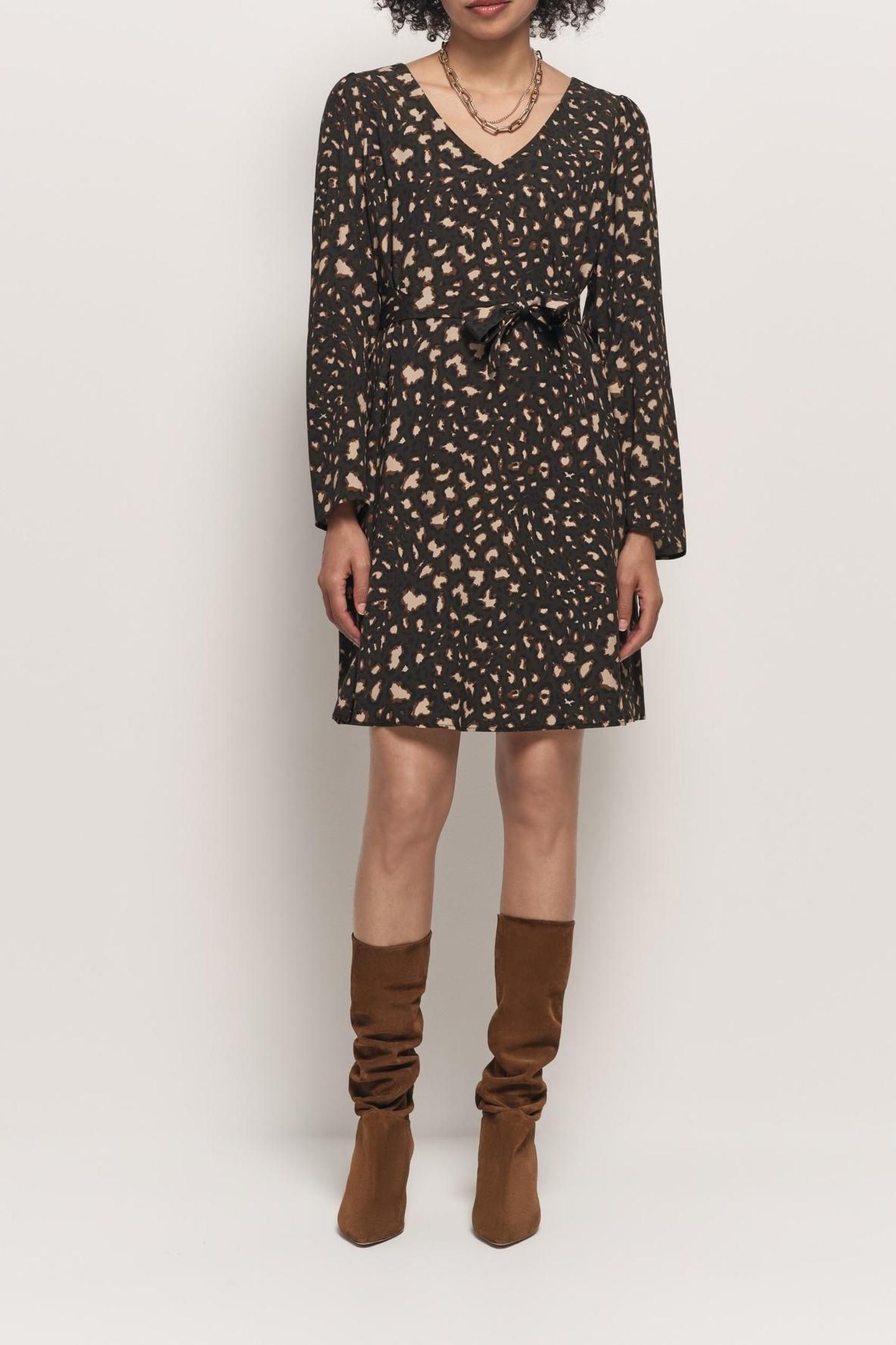RELLA - KHAKI DRESS TACHISTE ANIMAL 3
