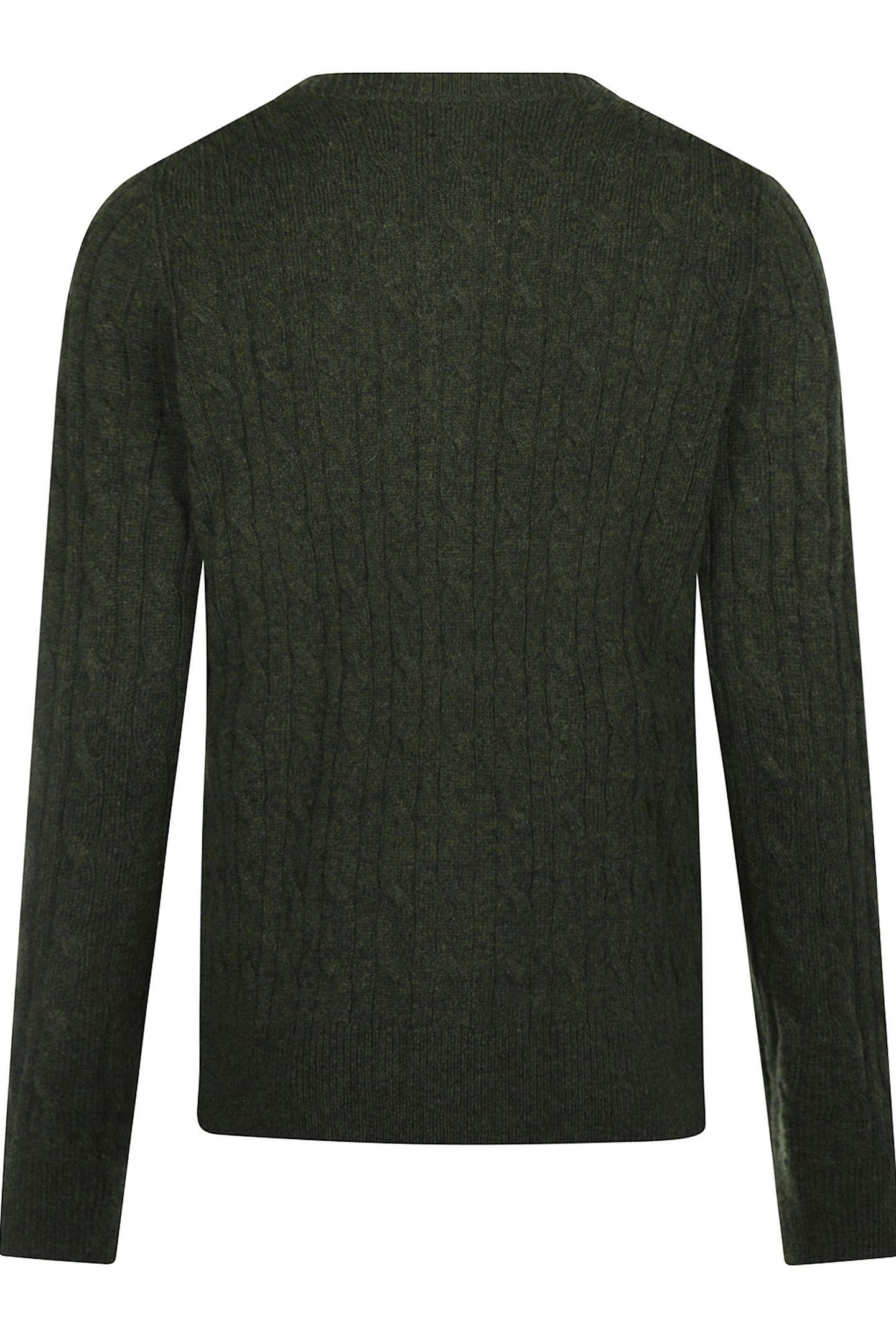 BUTTON CABLE CARDIGAN DARK OLIVE 2