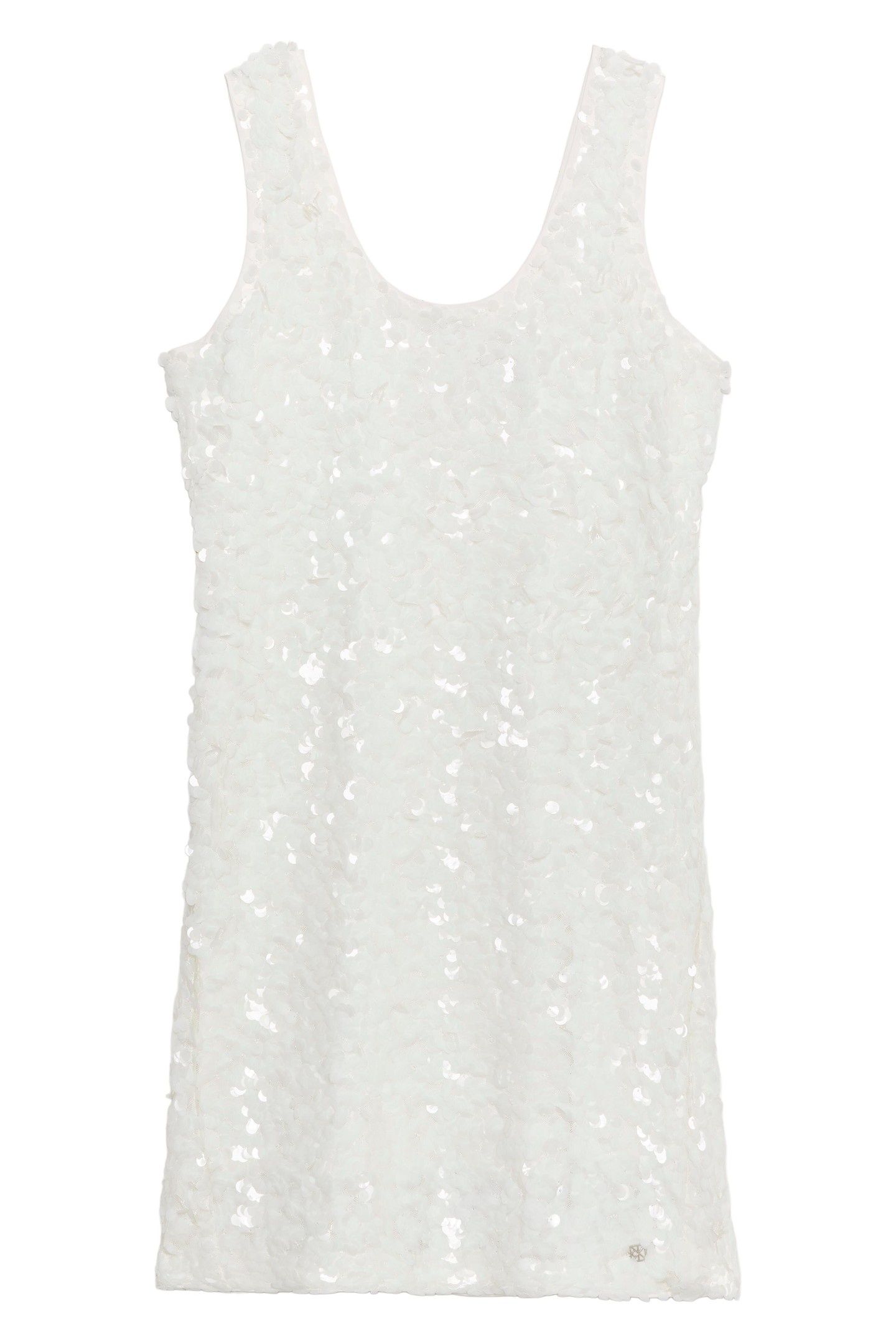 SEQUIN MINI DRESS WHITE GREIGE 1