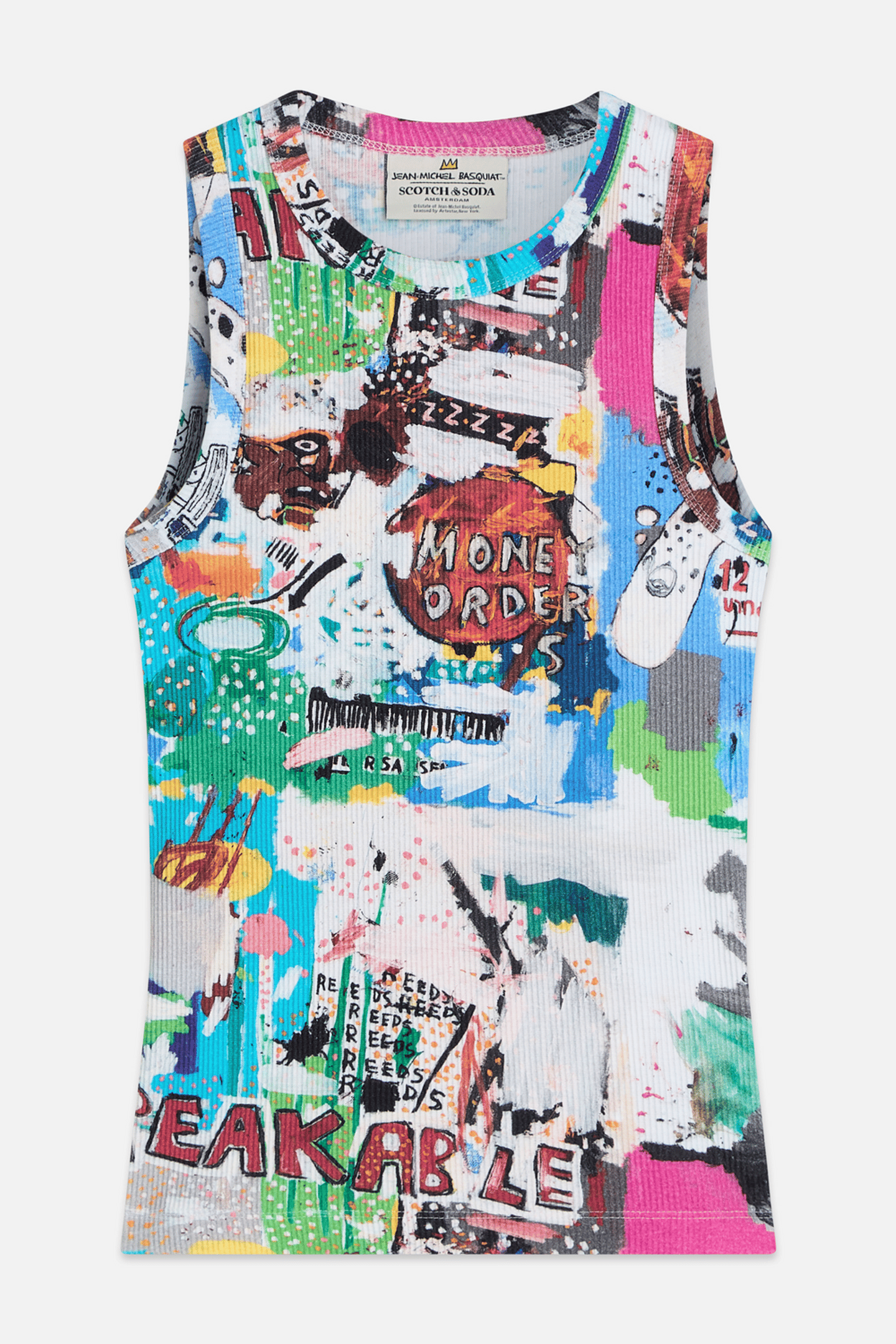 BASQUIAT ALL OVER PRINTED RIB RACER TANK BASQUIAT UNBREAKABL 2