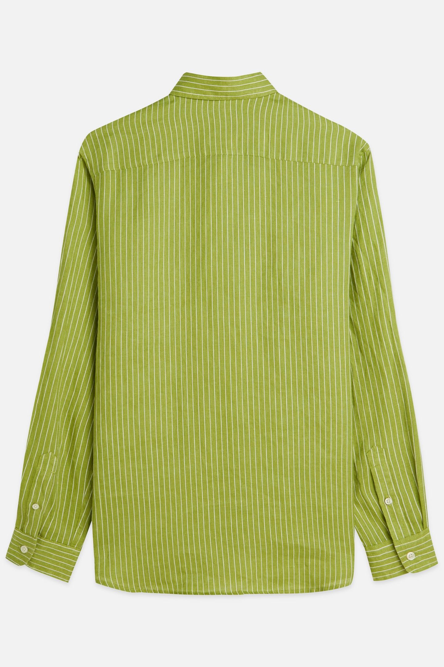 LINEN STRIPED REGULARFIT SHIRT DARK GREEN 5