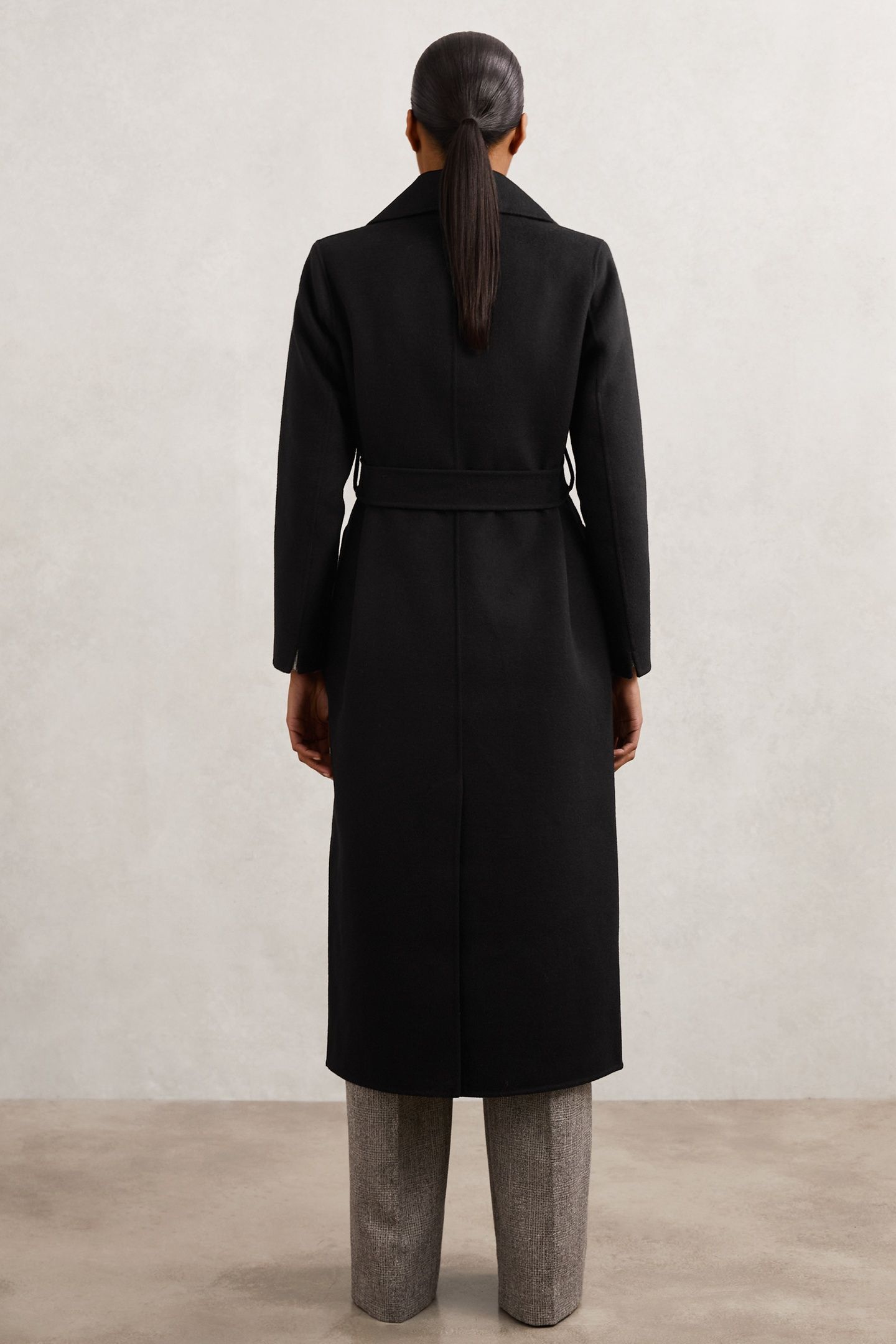 FAUX FUR COLLAR COAT BLACK 3