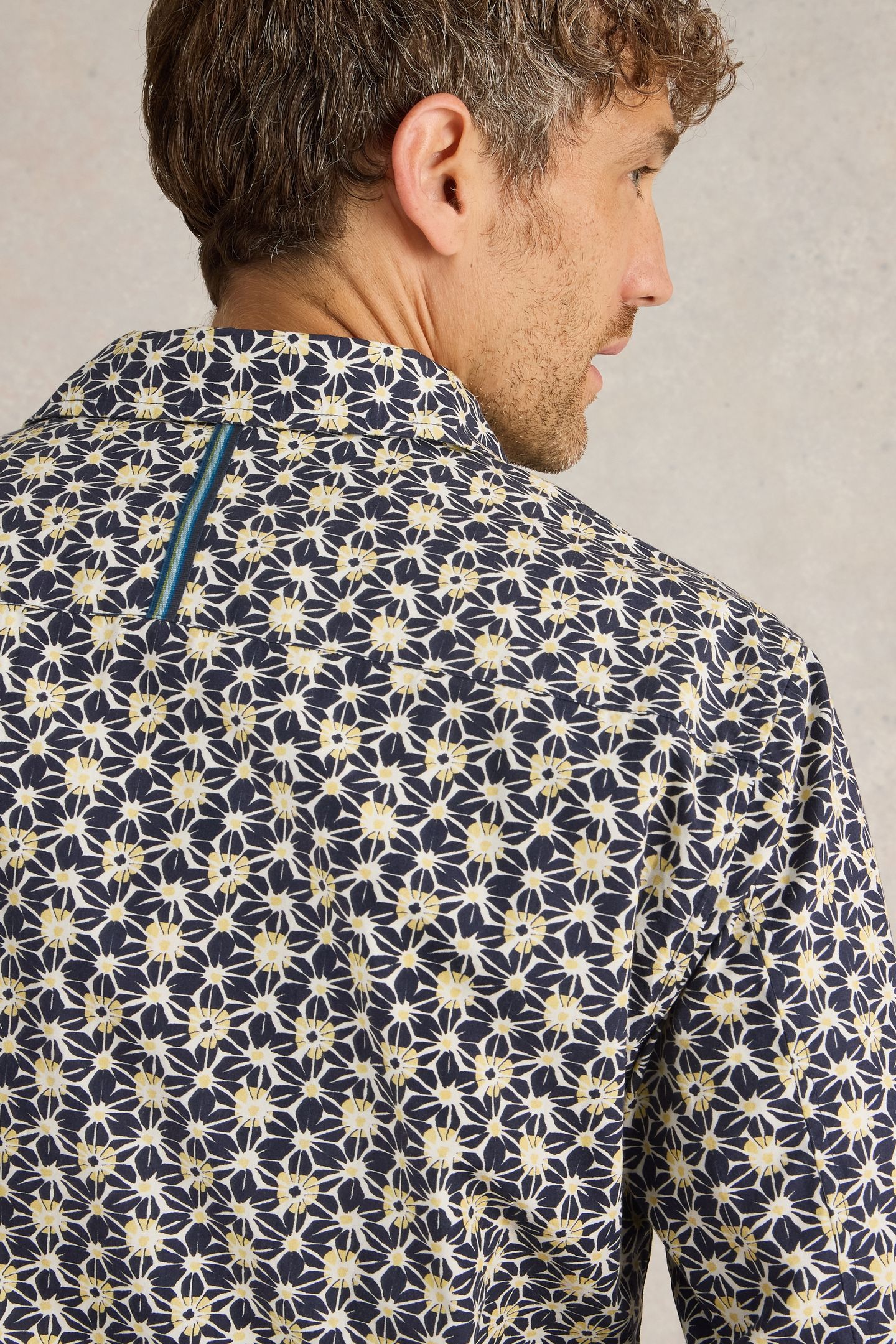 FUJI FLOWER PRINTED SHIRT NAVY PR 6
