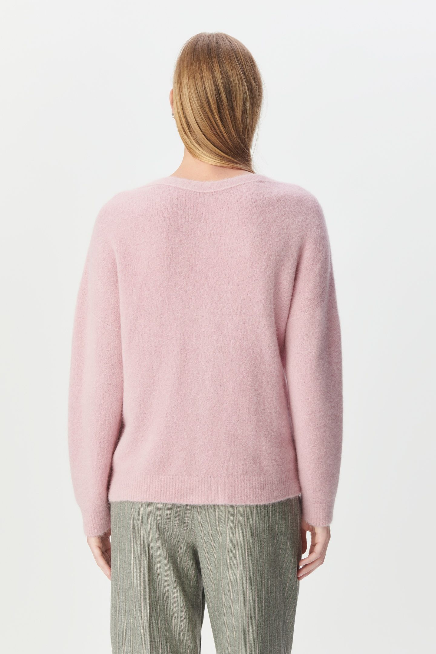 PINK FINE KNIT BACK/FRONT REVERSIBLE CARDIGAN 2