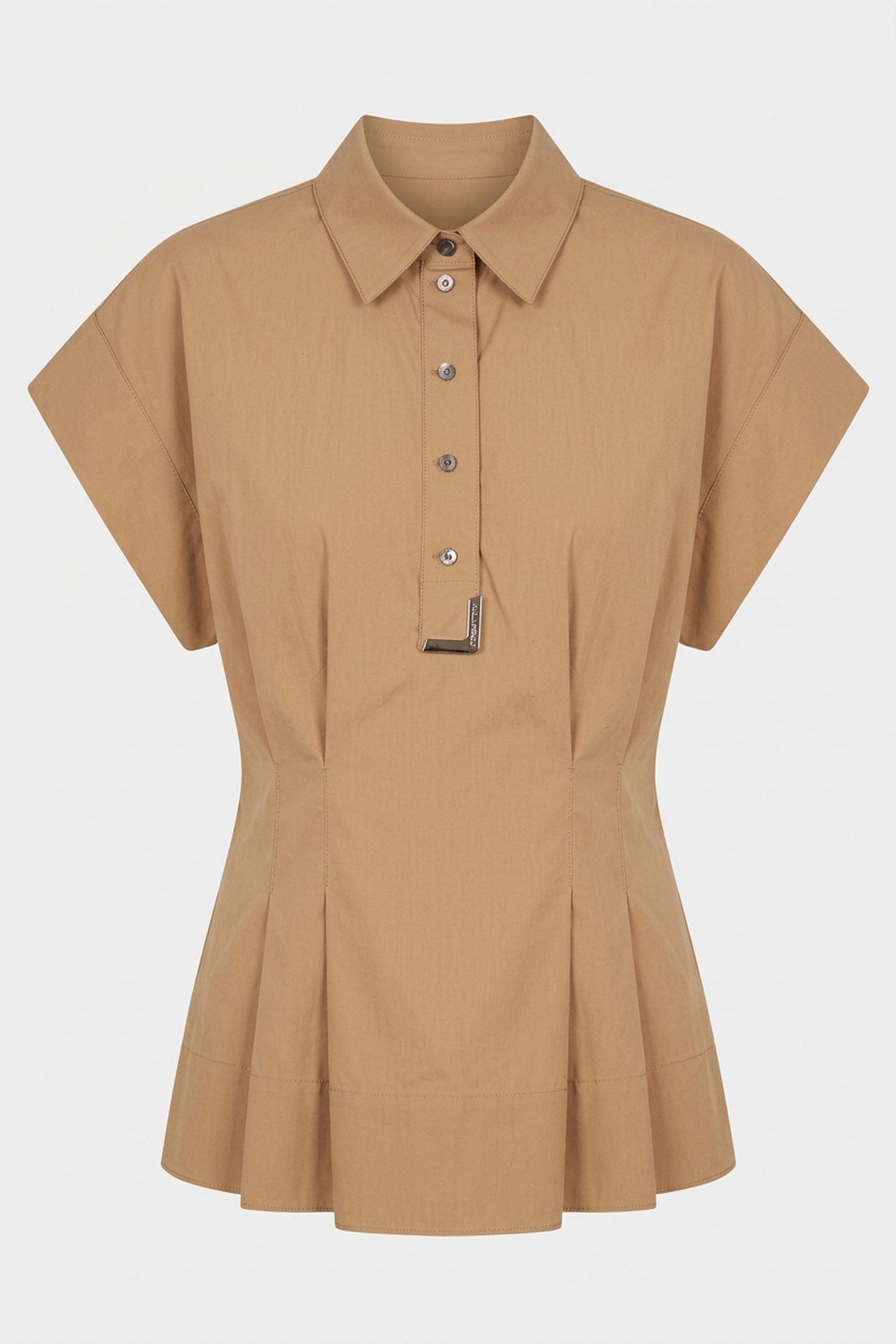 METAL DETAIL POPLIN SHIRT NOUGAT 3