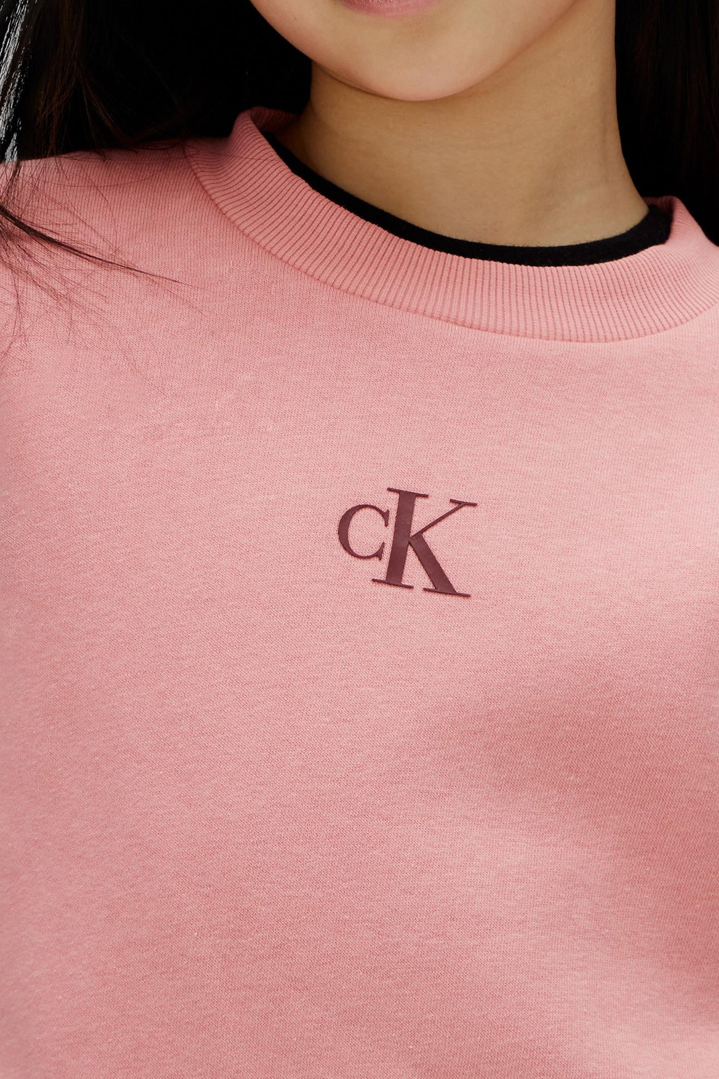 GIRLS LOGO CN FLEECE SWEATSHIRT BRANDIED APRICOT 4
