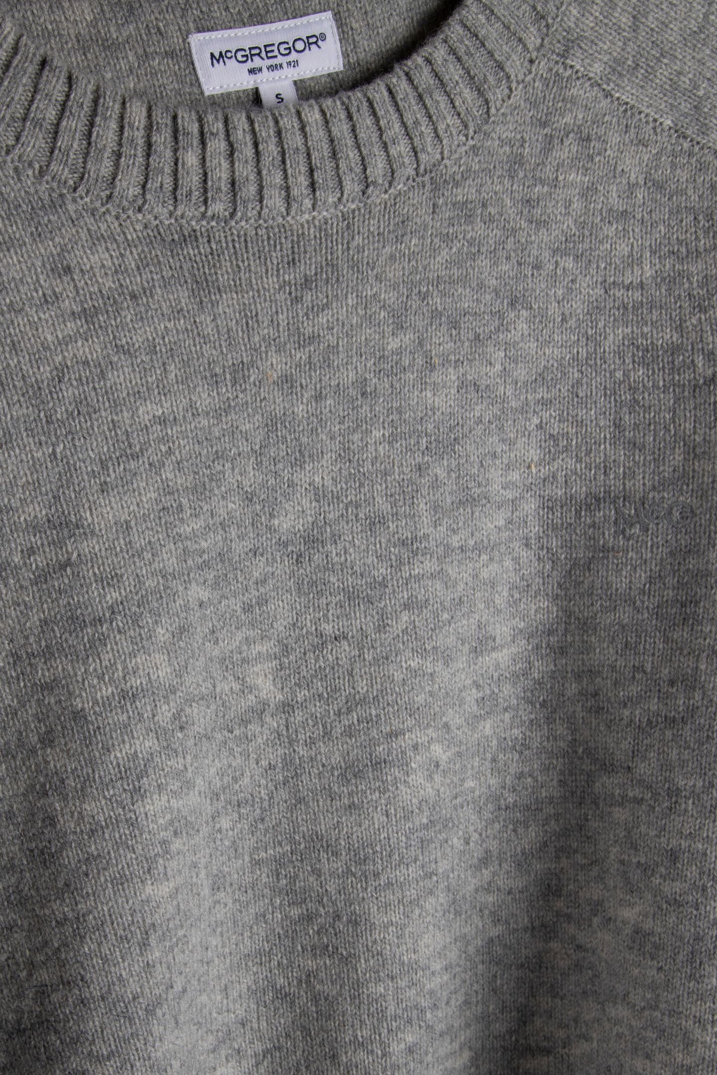 LAMBSWOOL CREW NECK SWEATER MEDIUM GREY MELANGE 4