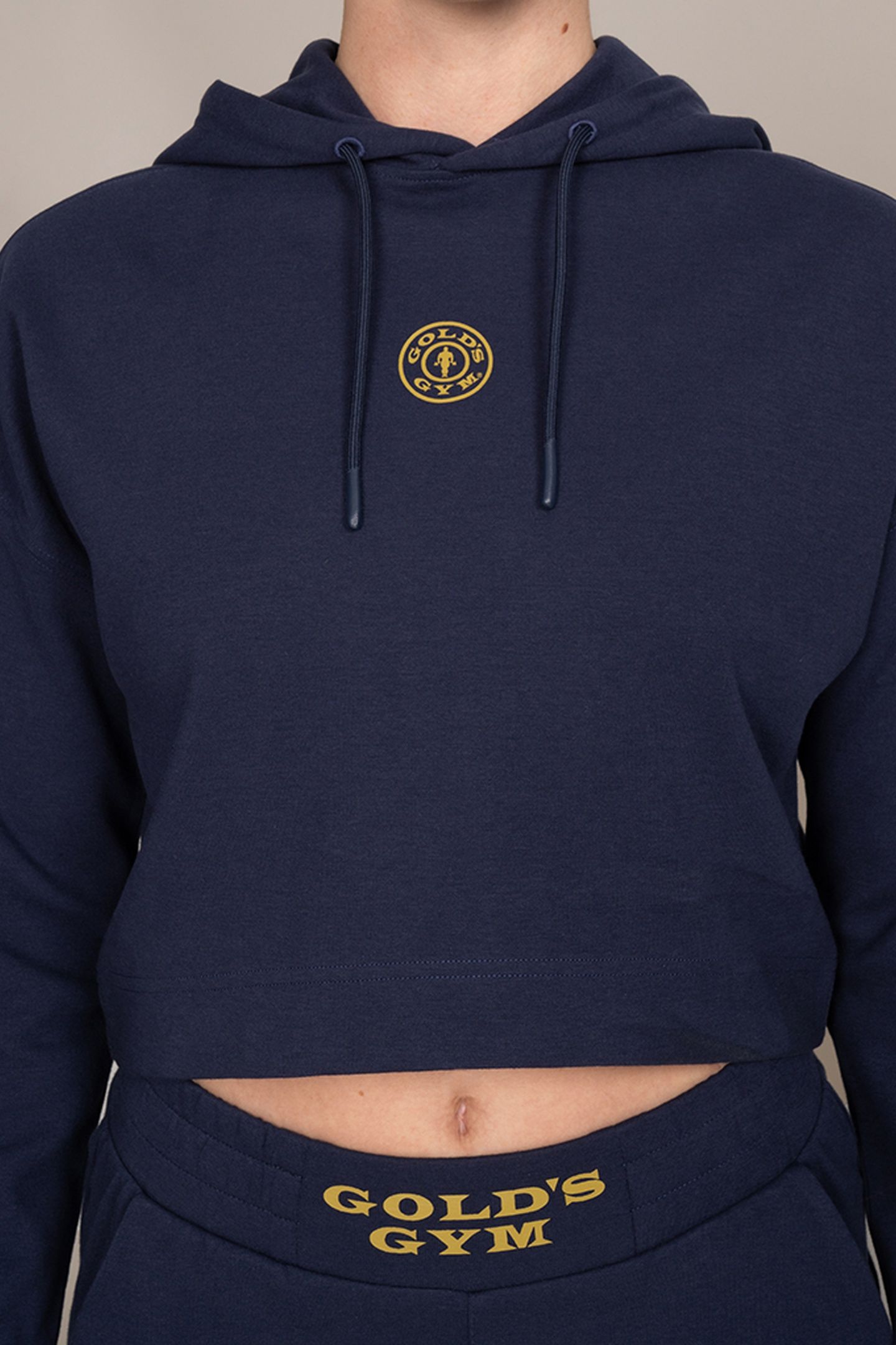 LADIES CROPPED HOODIE RUBBER PRINT NAVY 5