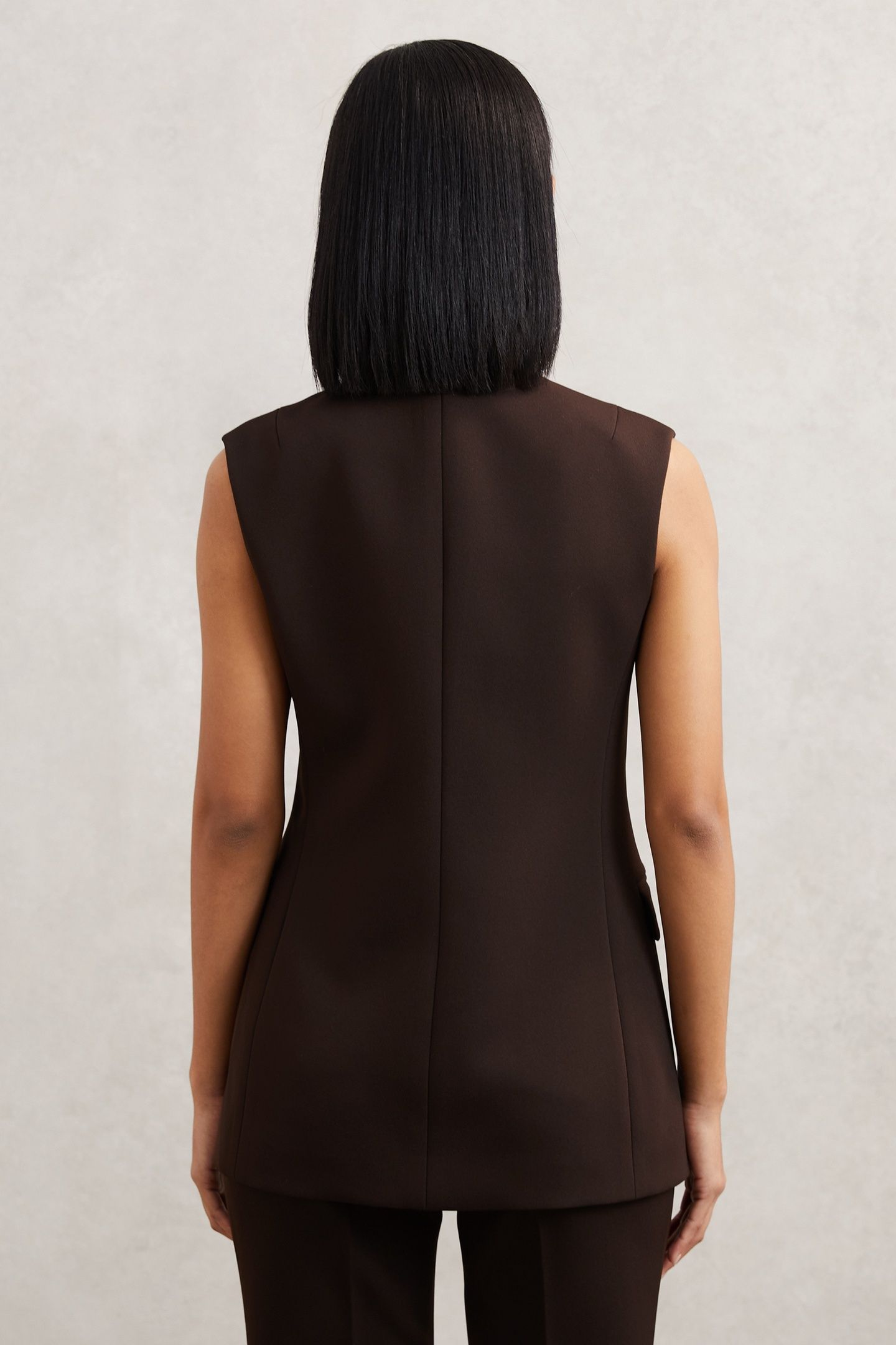 LONGLINE WAISTCOAT CHOCOLATE BROWN 2