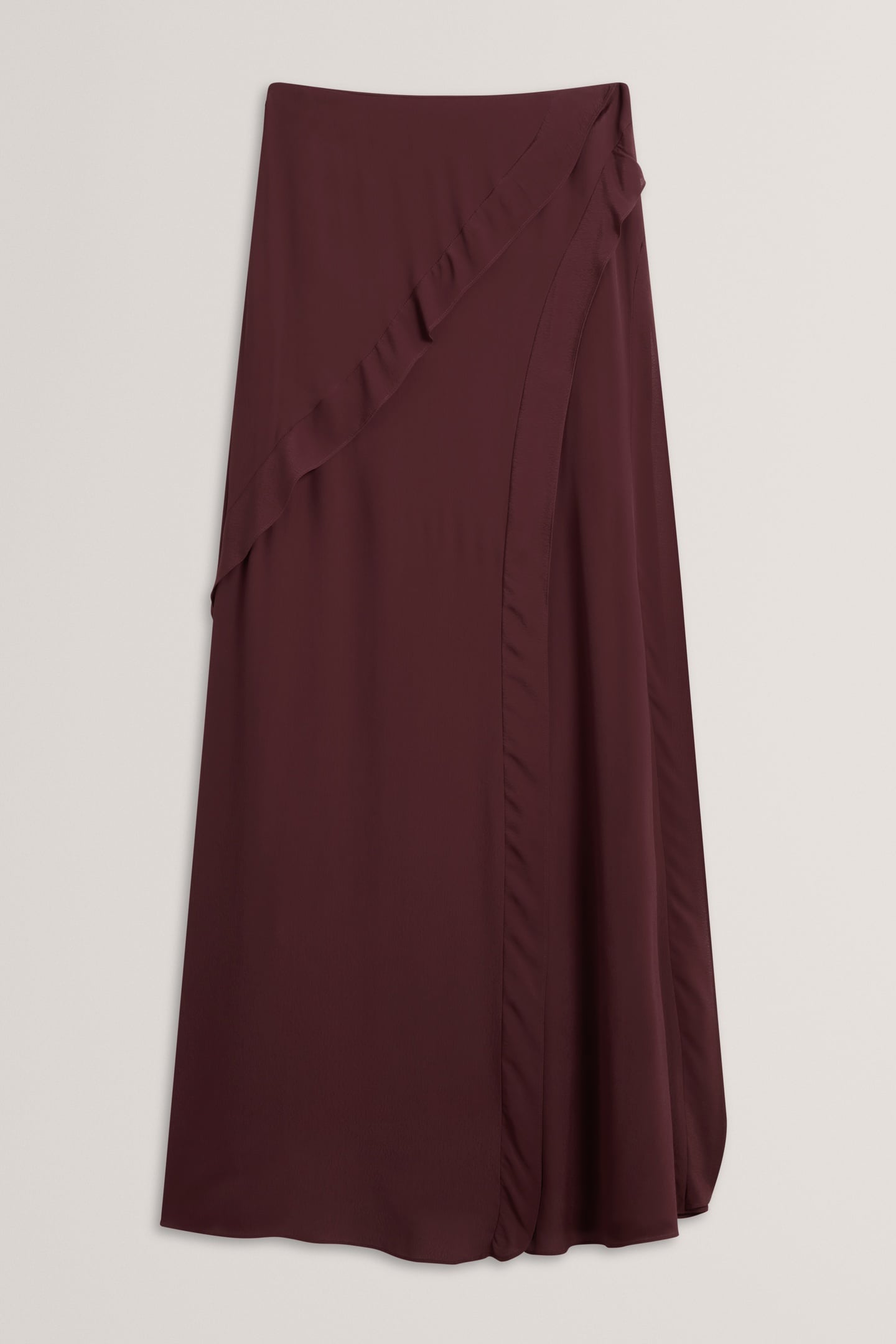 FRILL DETAIL MAXI SKIRT OXBLOOD 3