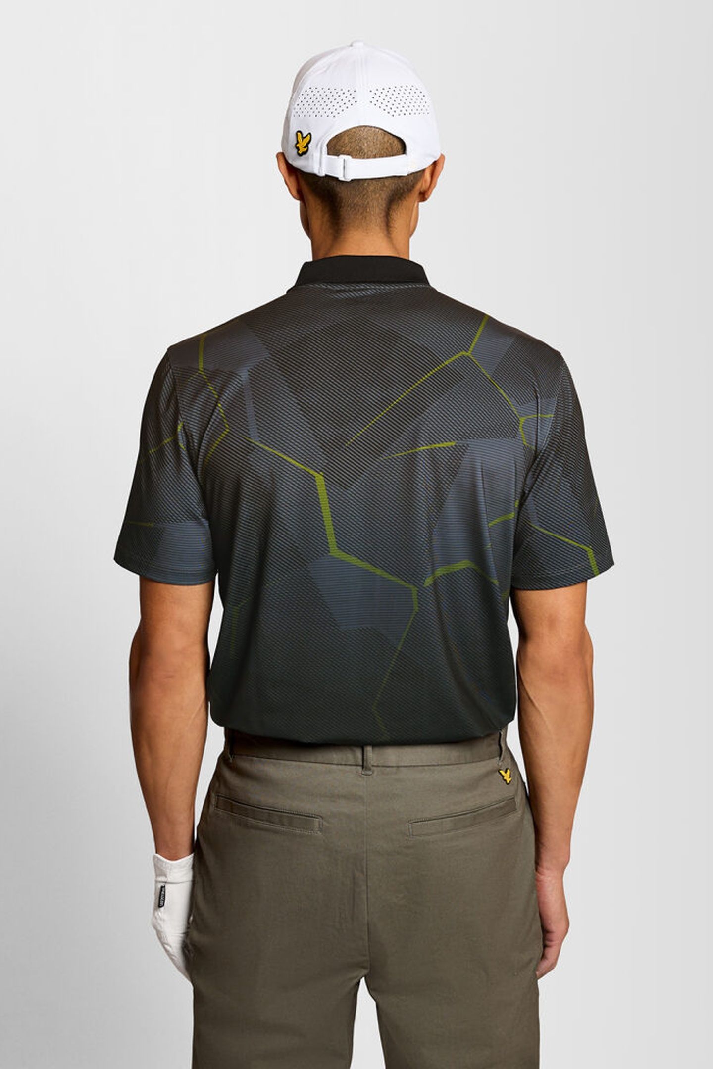 GOLF GEOMETRIC PRINT POLO JET BLACK 2
