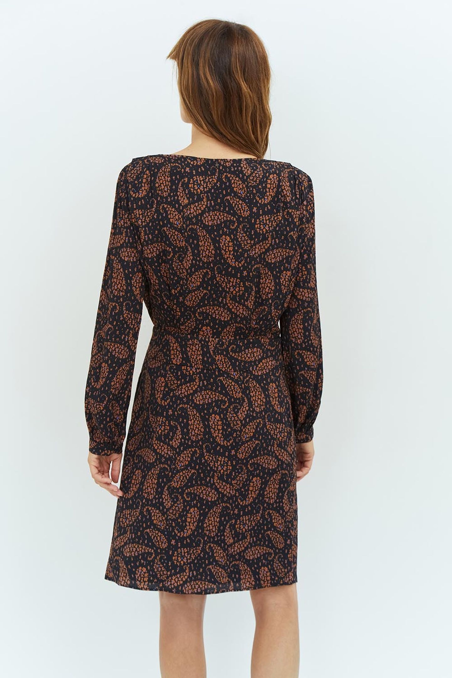 RIMBA _ BLACK WRAP DRESS WITH PAISLEY PRINT IN VISCOSE 2