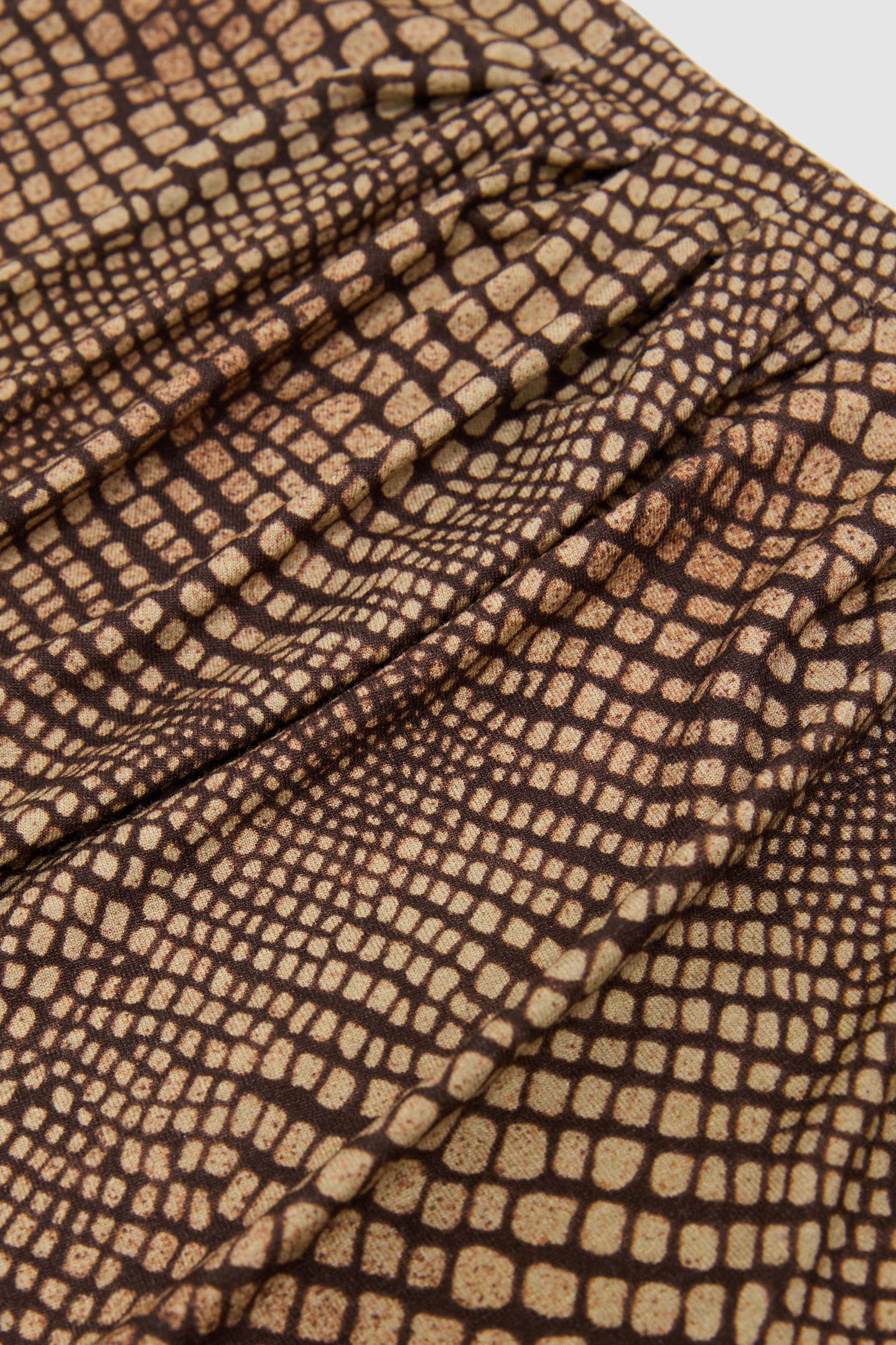 SNAKE PRINT JERSEY RACER DRESS BROWN 4
