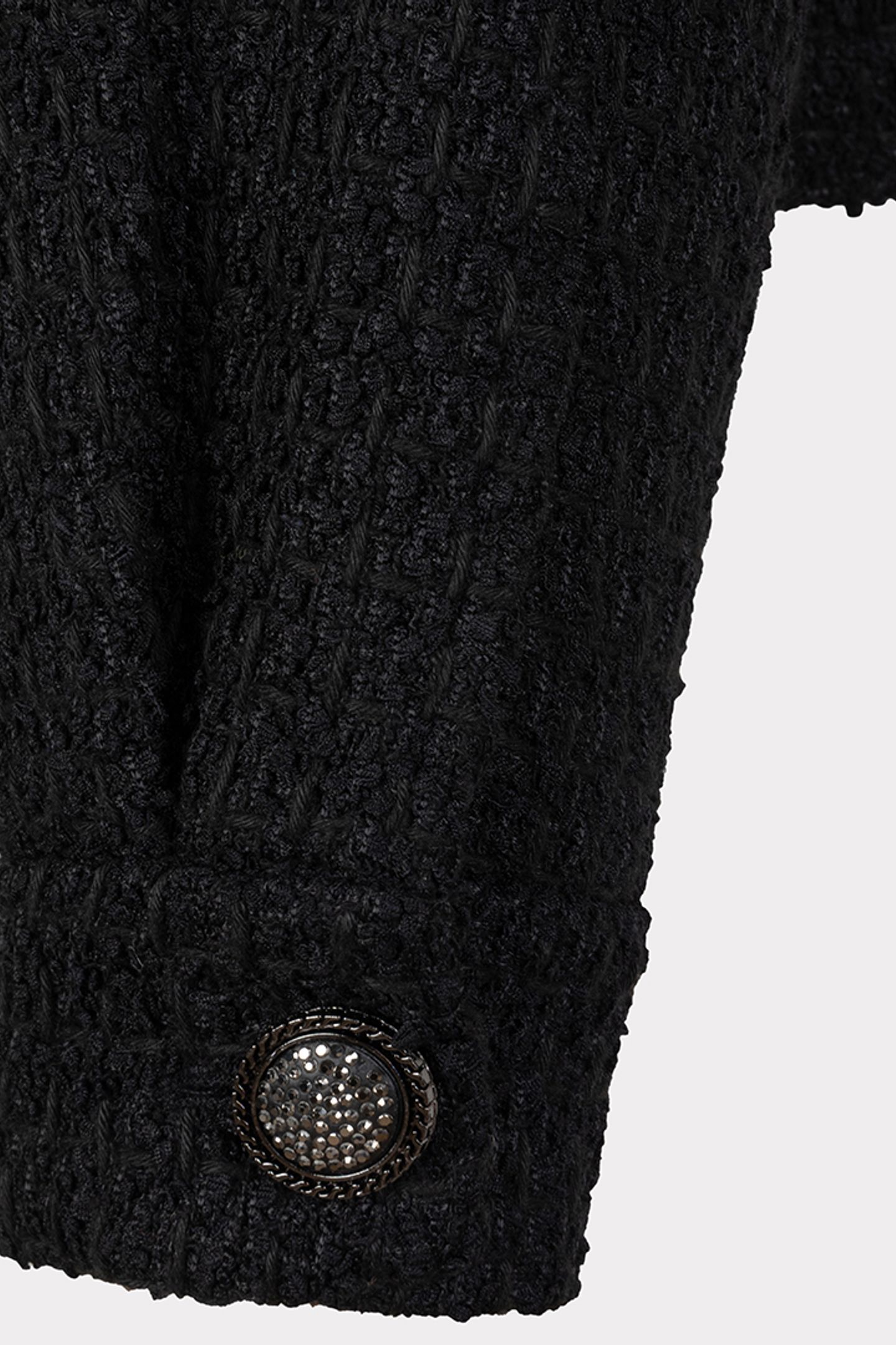 JACKET SOLID TWEED FANCY BUTTONS BLACK 6