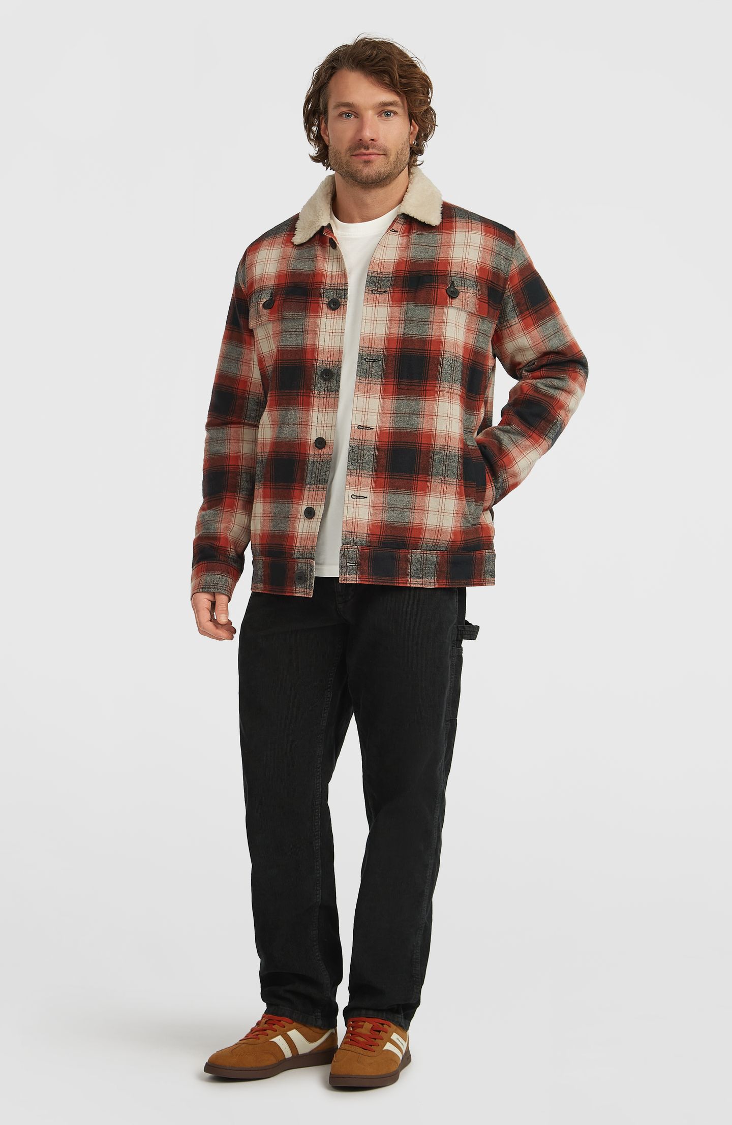 O'RIGINALS FLEECE LINED JACKET BONFIRE CHECK 3