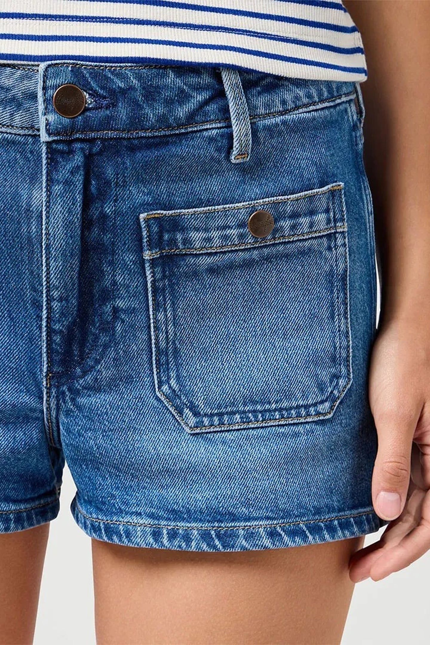 POCKET COWBOY SHORT MOONLITE HAZE DENIM BLUE 4