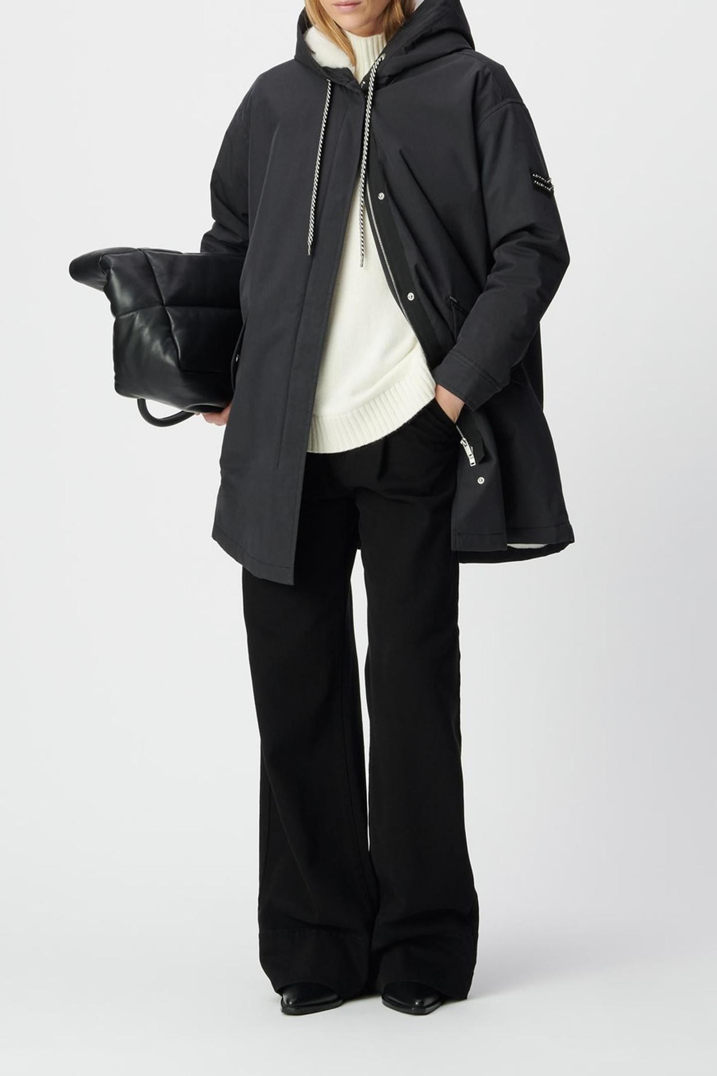 BLACK FUR-LINED HOODED PARKA 2