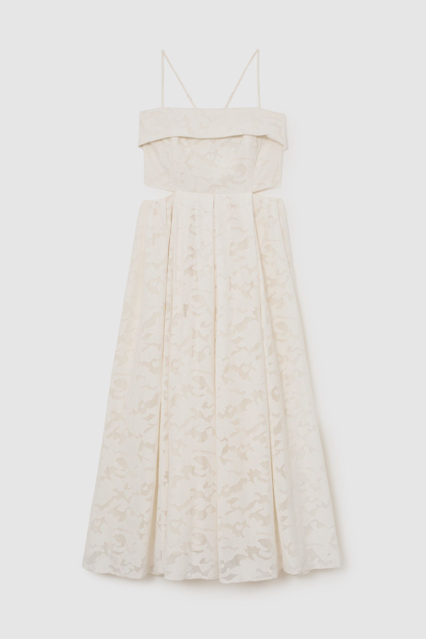 LACE CUT OUT MAXI DRESS CREAM 4