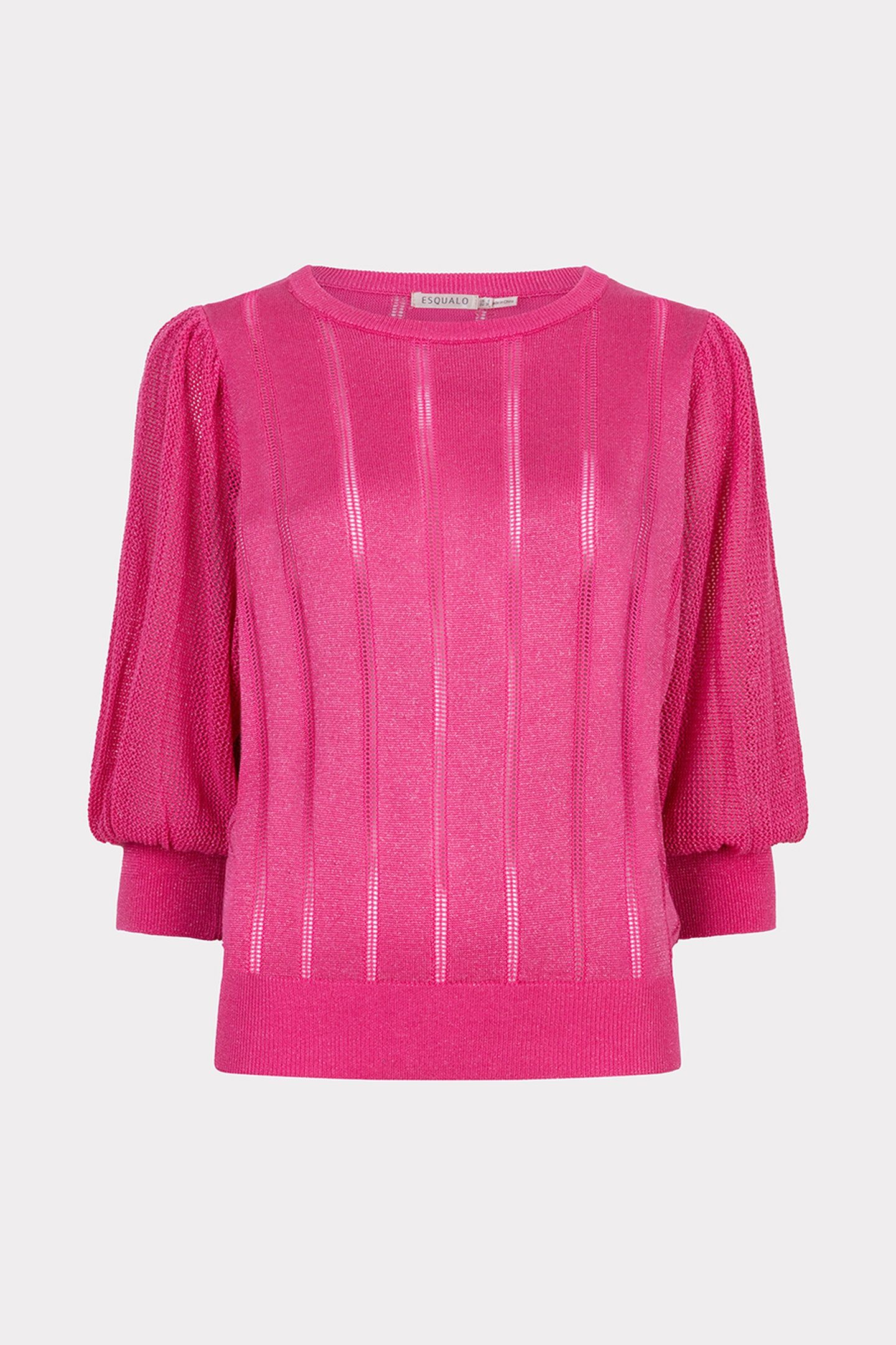 SWEATER SHORT PUFFSLEEVES LUREX FRAMBOISE 1