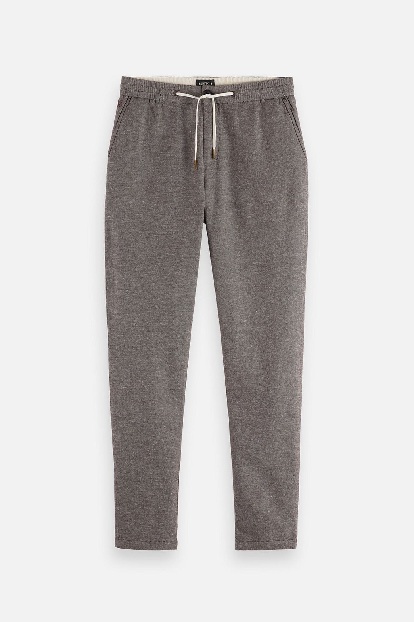 SEASONAL CORE WARREN COTTON LINEN JOGGER DARK BROWN 1