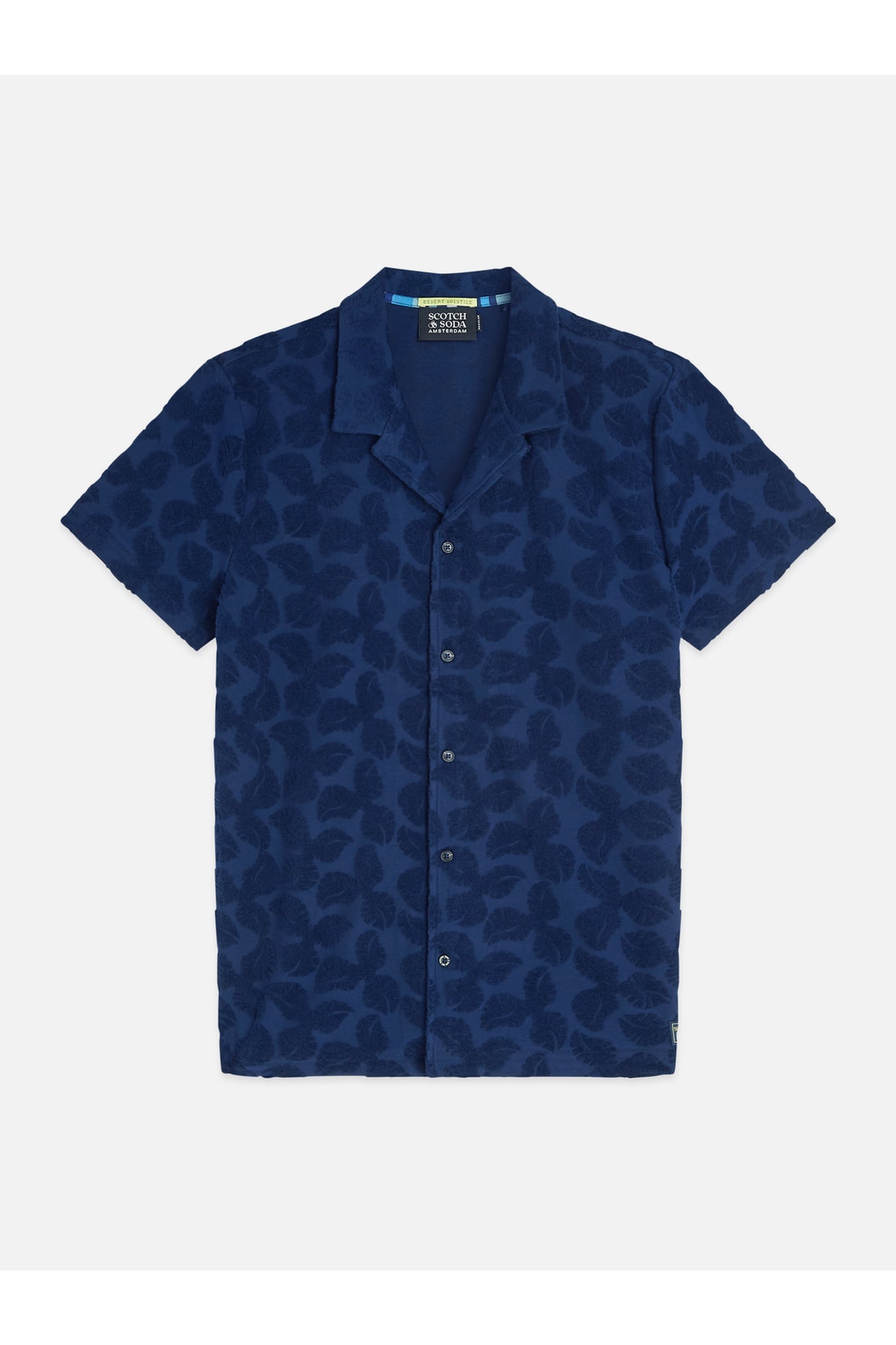 TERRY JACQUARD REGULARFIT SHORTSLEEVED SHIRT NAVY 1