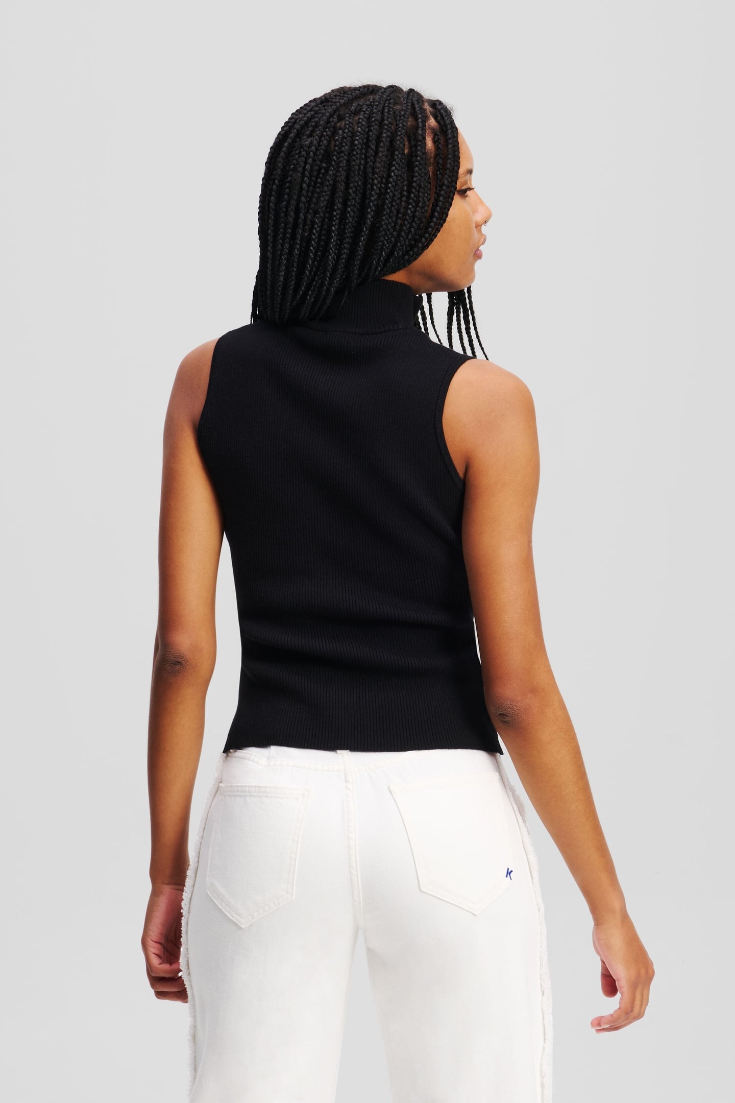 KLJ KNIT SS HALF ZIP BLACK 2