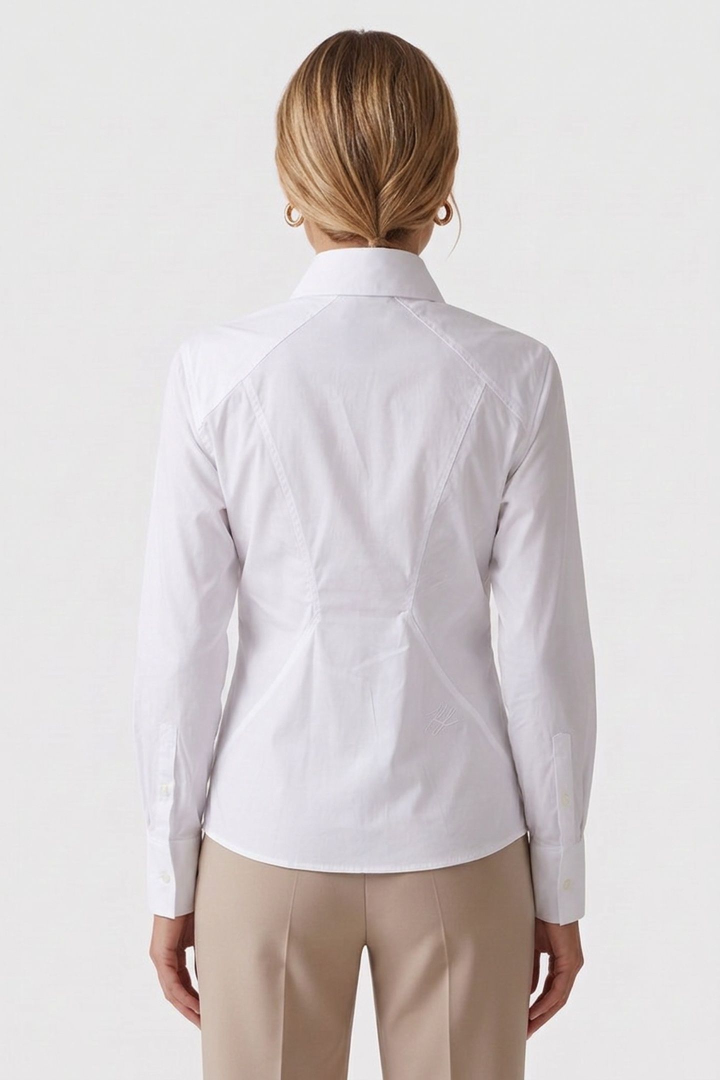 STUDIO POPLIN STRETCH BLOUSE WHITE 2
