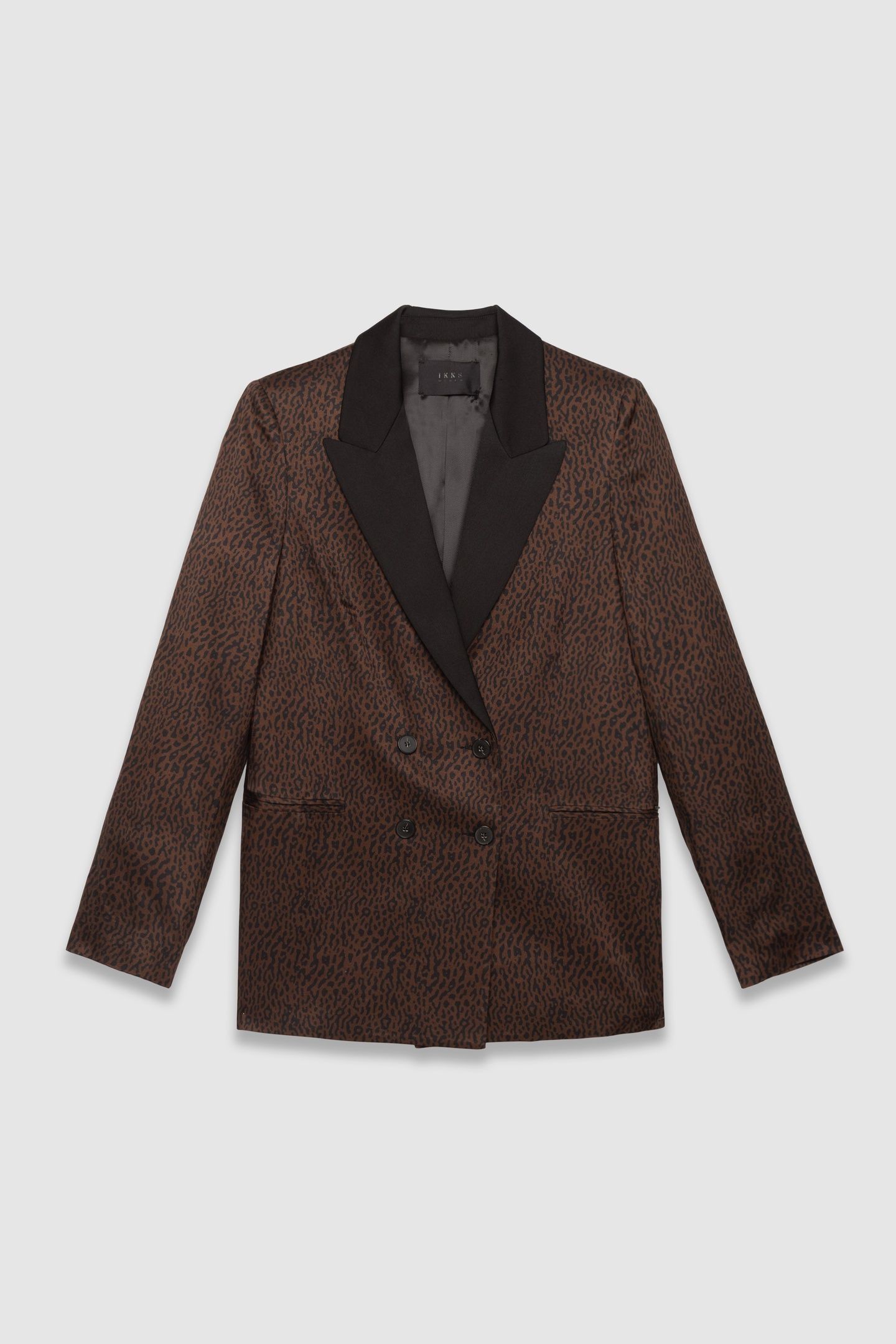 BROWN SUIT JACKET WITH LEOPARD PRINT 4