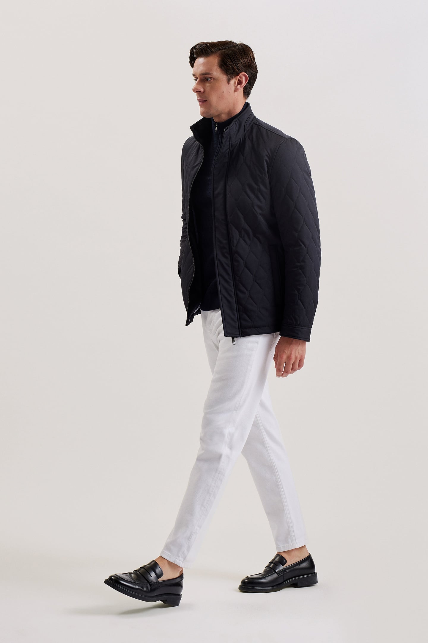 ZAMPA QUILTED FUNNEL JACKET NAVY 3
