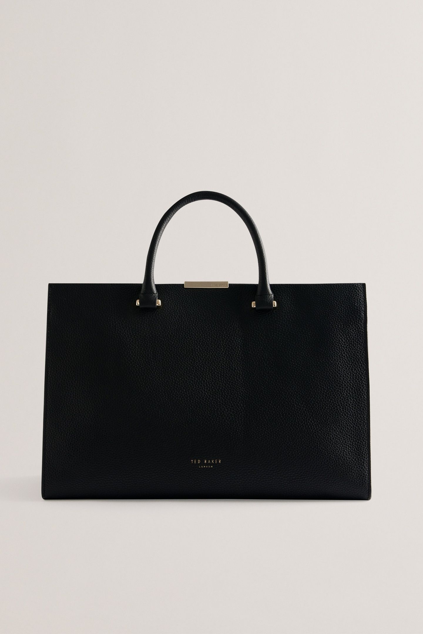 BAR DETAIL MEDIUM TOTE BAG BLACK 1