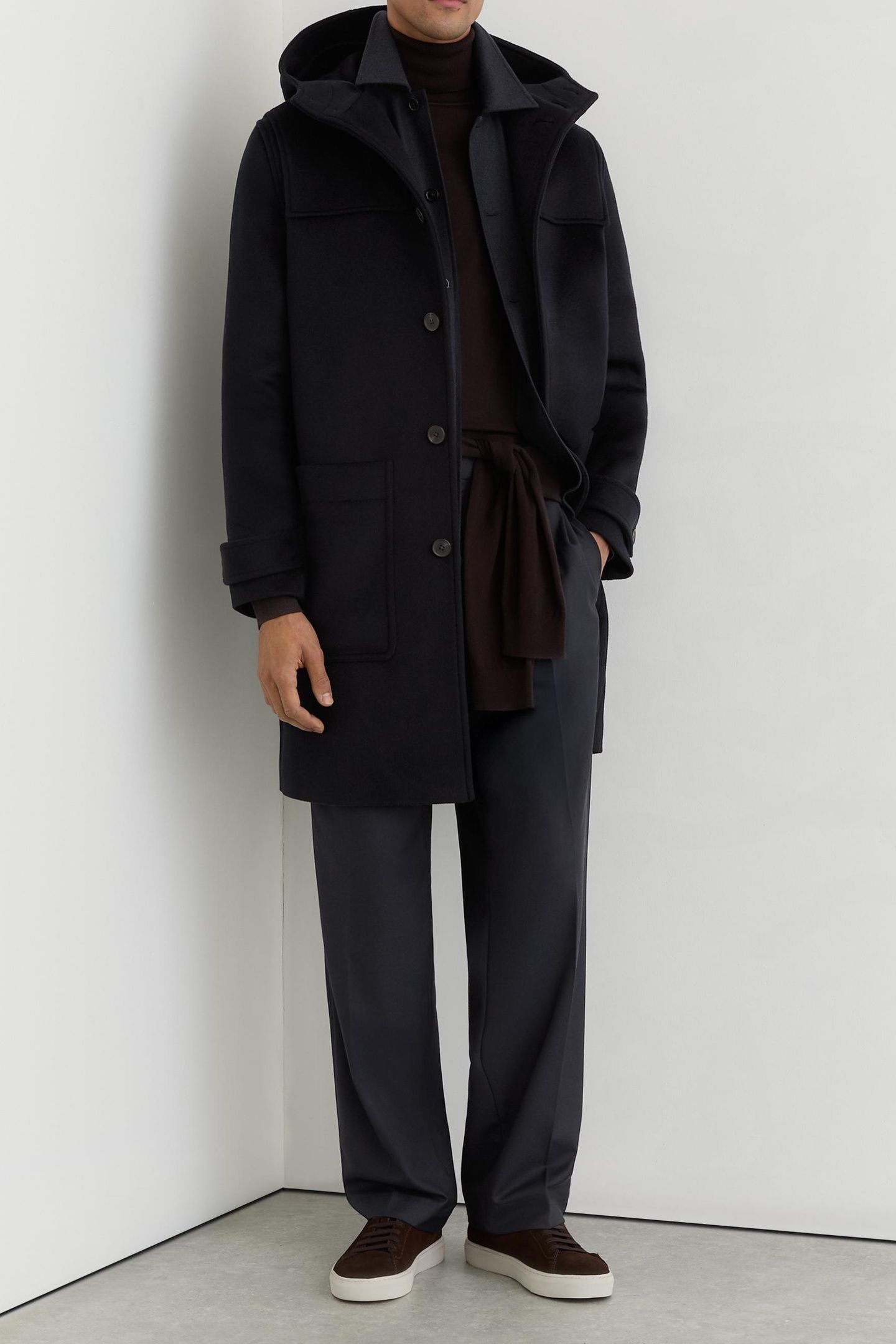 LS HOODED DUFFLE COAT NAVY 2