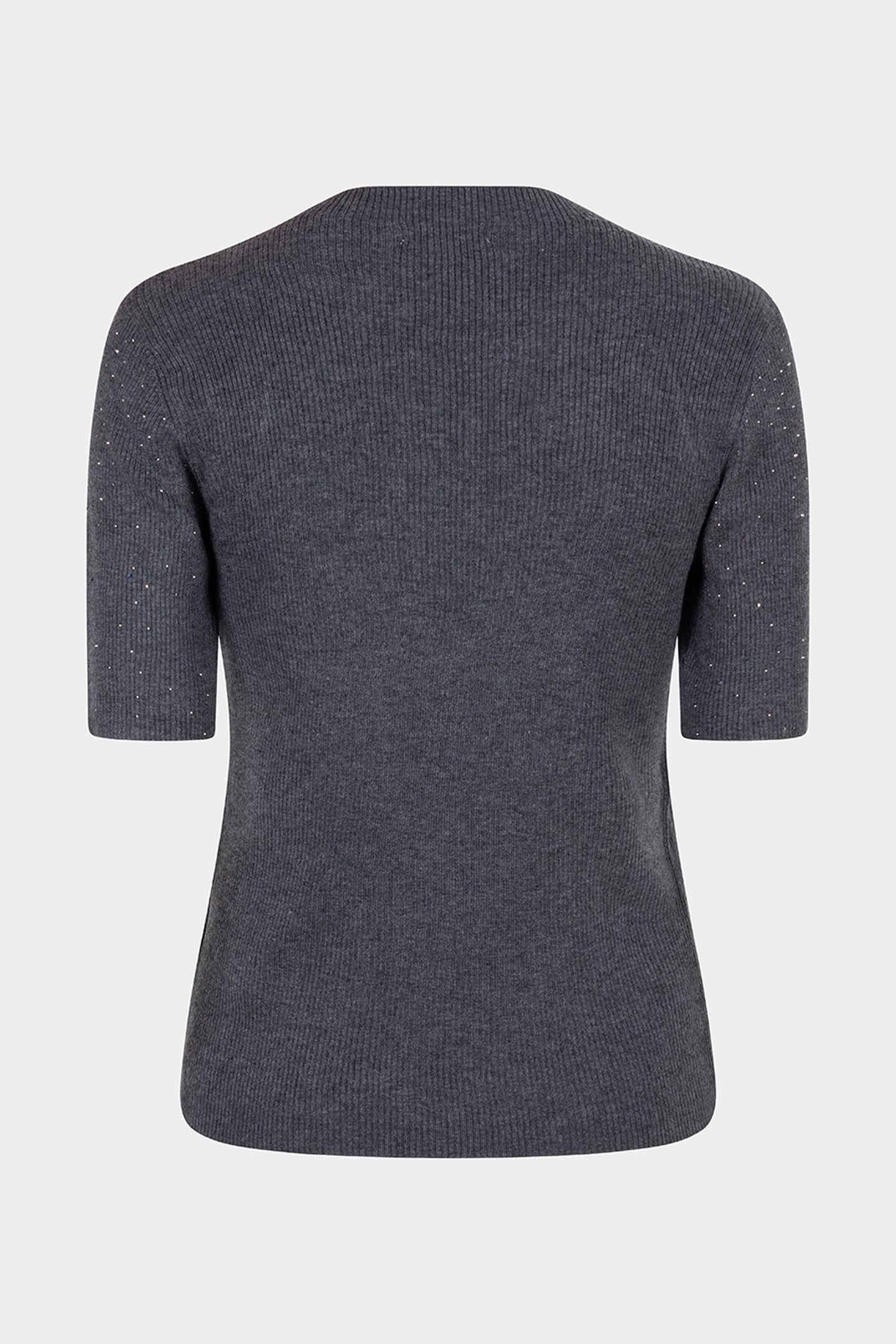 TOP RIB S/SLVE STUDS DARK GREY MELANGE 5