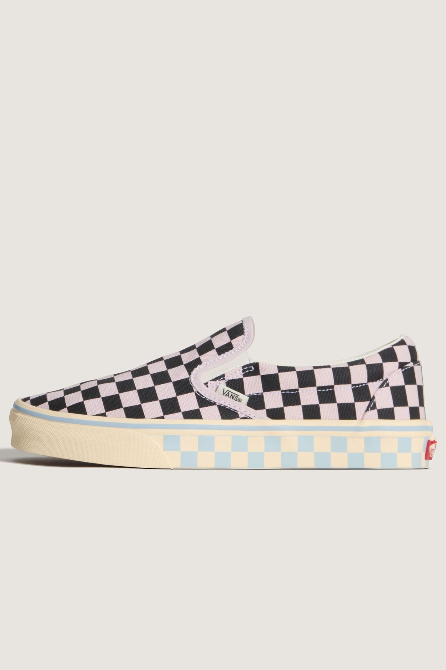 UNISEX CLASSIC SLIP-ON CHECKERBOARD PALE PETAL PINK/BLACK 5