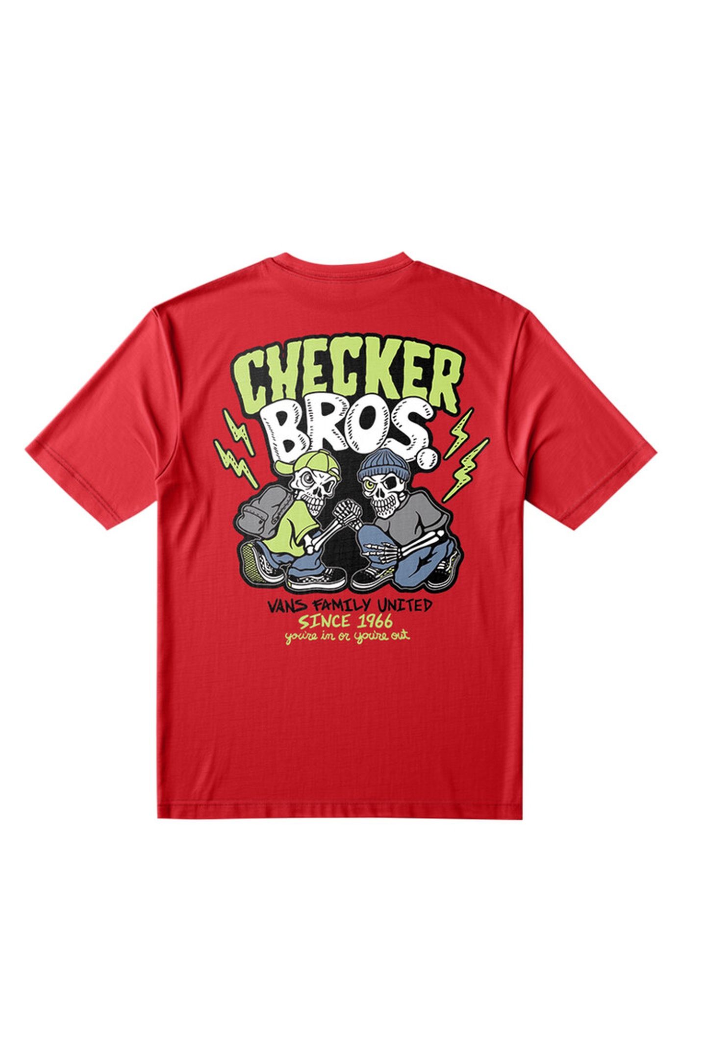 BOYS CHECKER BROS SS TEE RACING RED 5