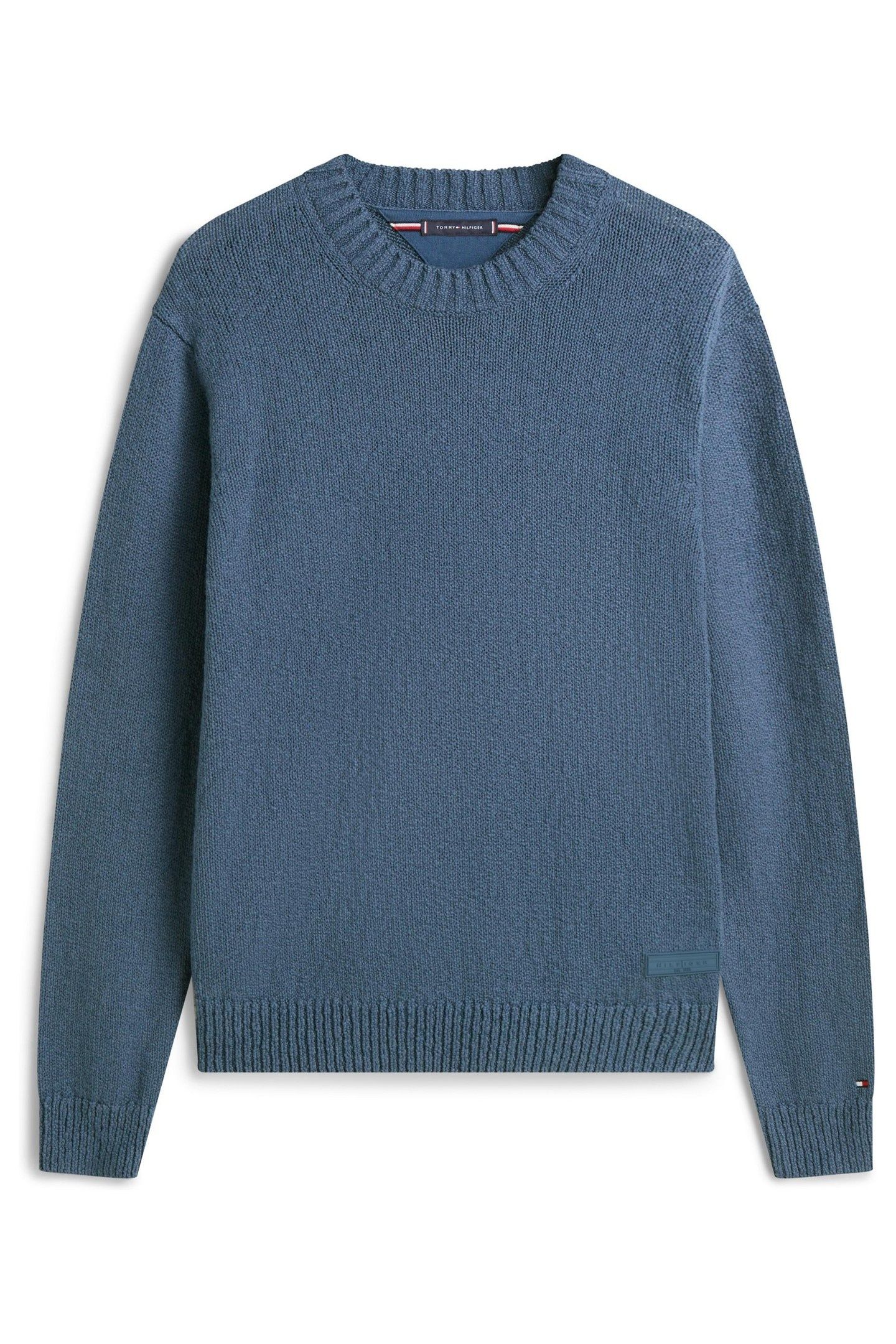 SOFT TEXTURED CREW NECK AEGEAN SEA 1