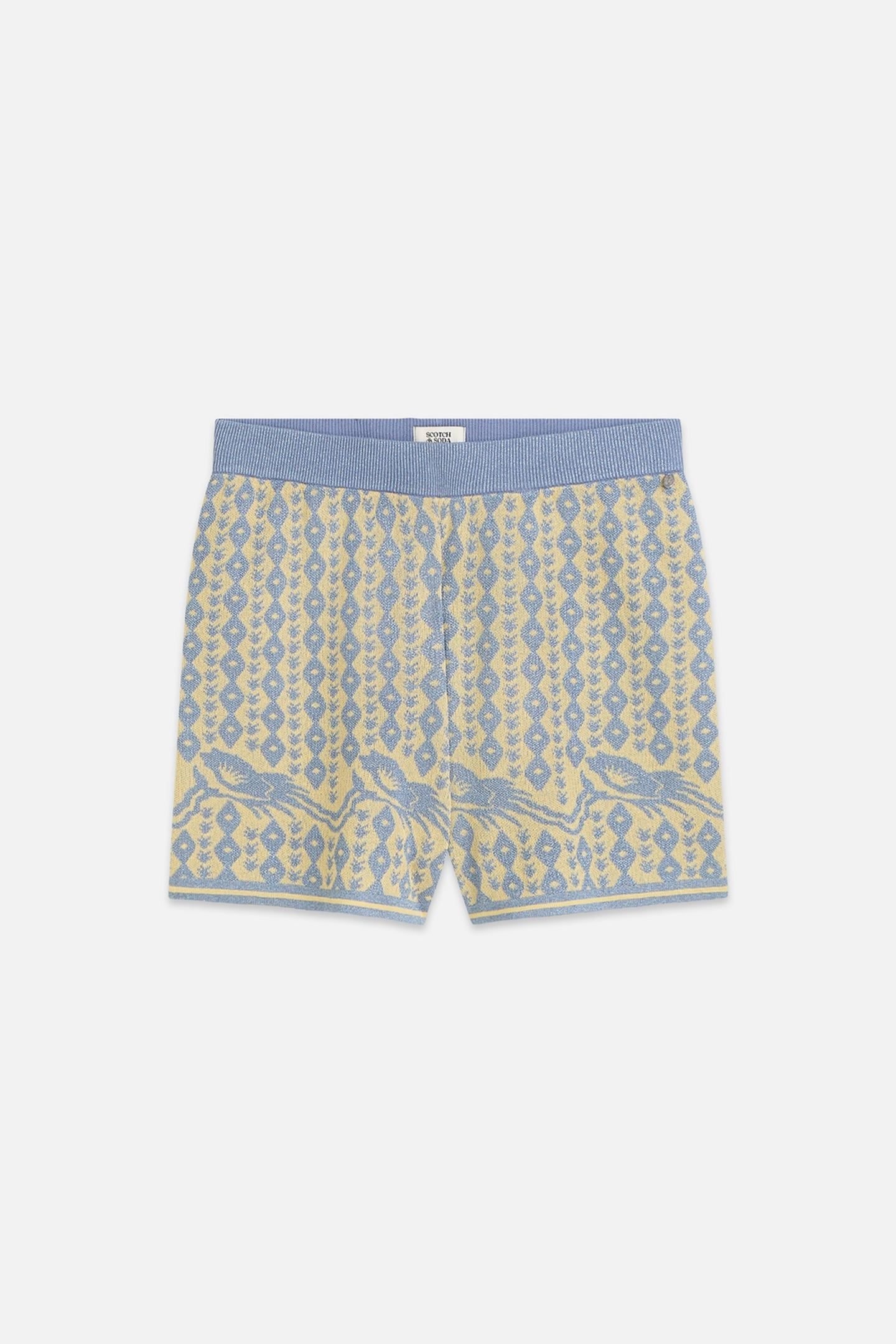 JACQUARD KNITTED SHORTS CACTUS STRIPE PLACED RAFFIA 5