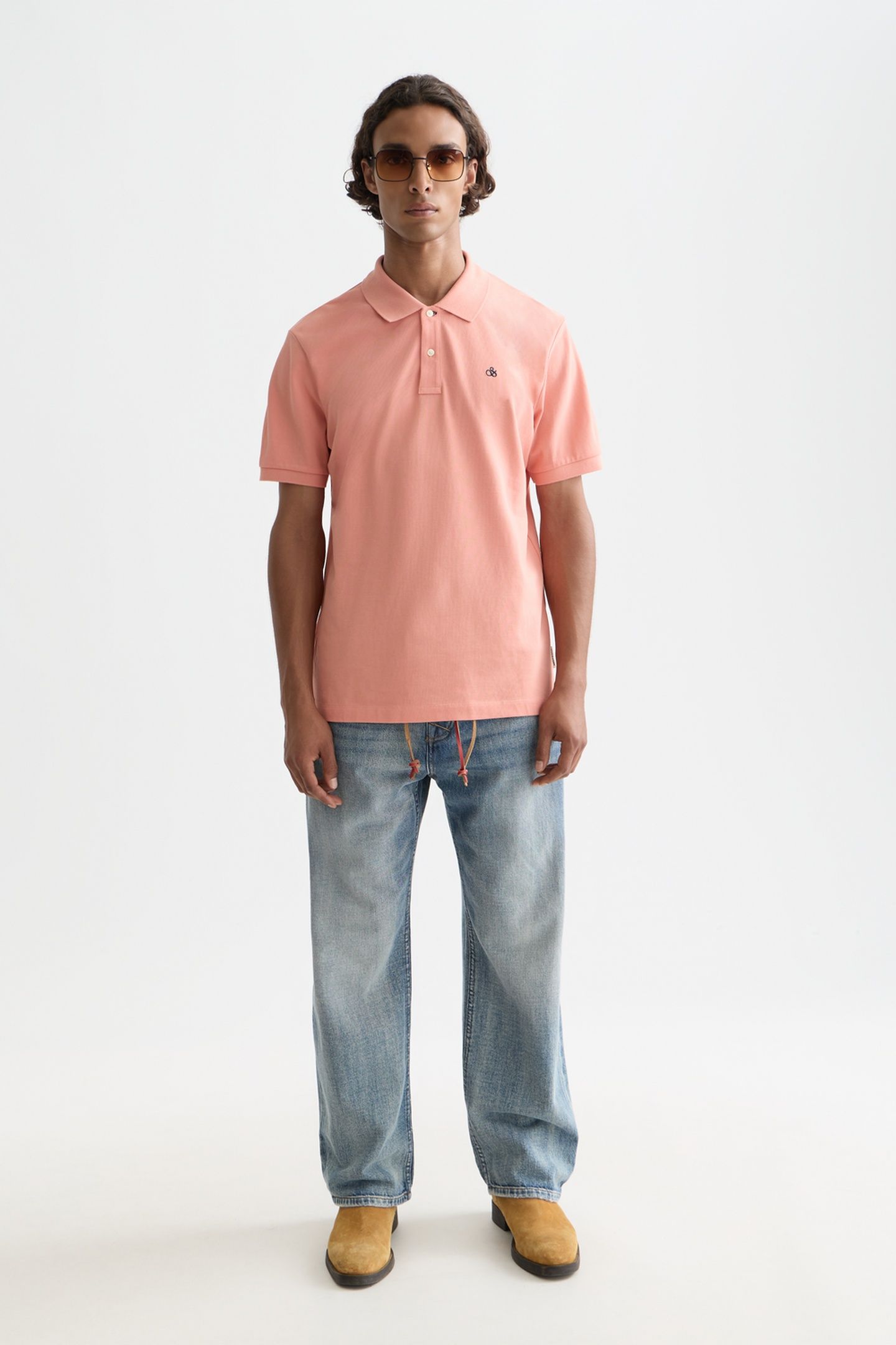 SEASONAL CORE PIQUE CHEST LOGO POLO DARK PINK 3