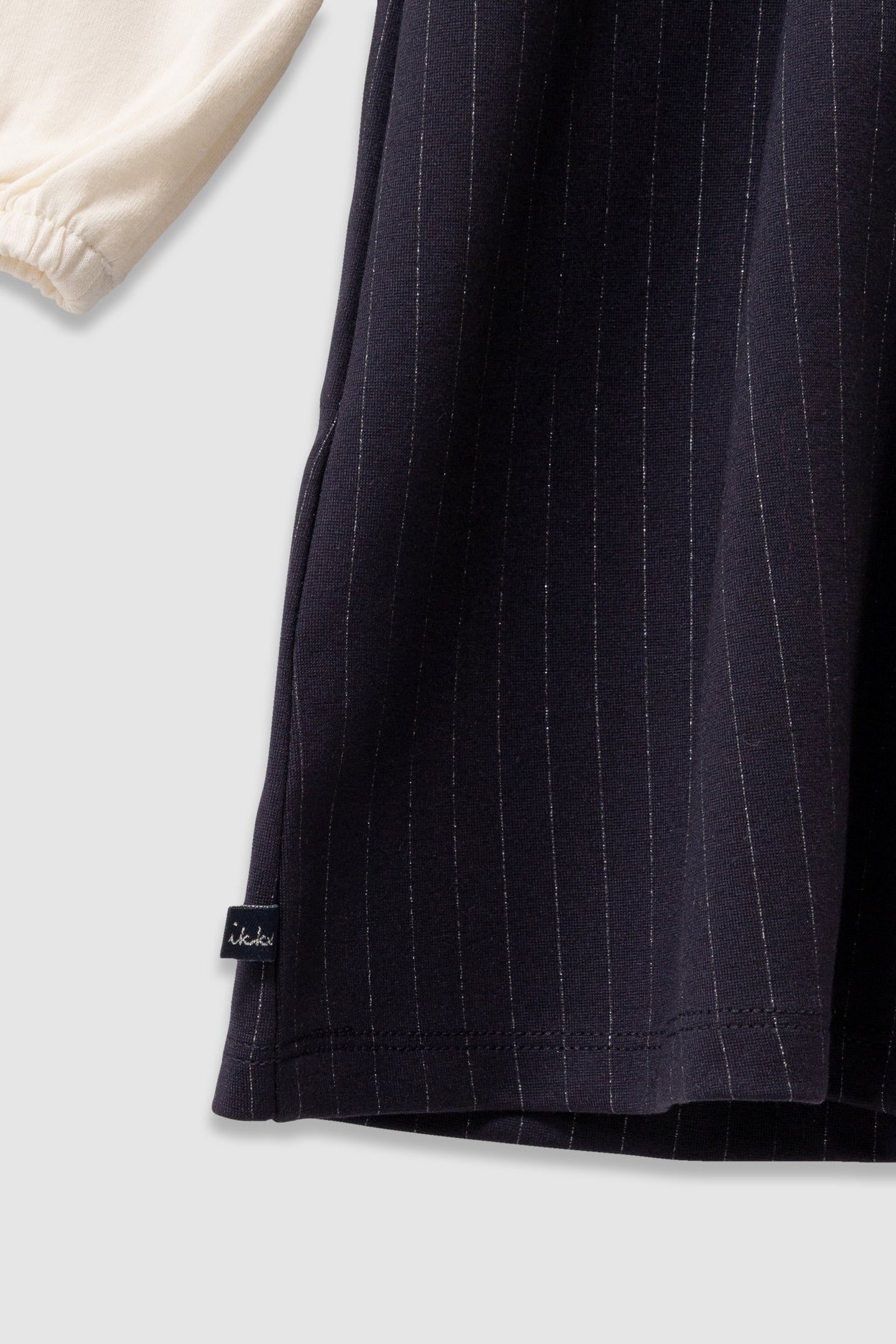 GIRLS’ 2-IN-1 NAVY PINSTRIPE DRESS AND ECRU T-SHIRT 6