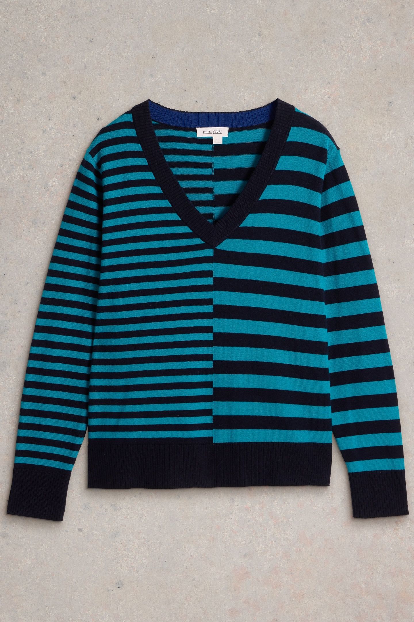 MAGGIE V NECK JUMPER GREEN MLT 4