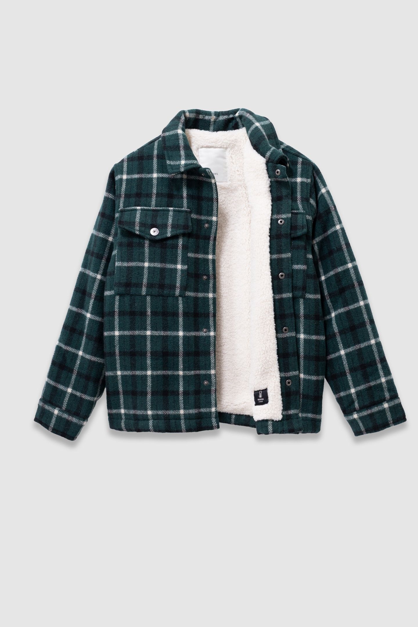 BOYS’ GREEN CHECK FUR-LINED OVERSHIRT JACKET 3